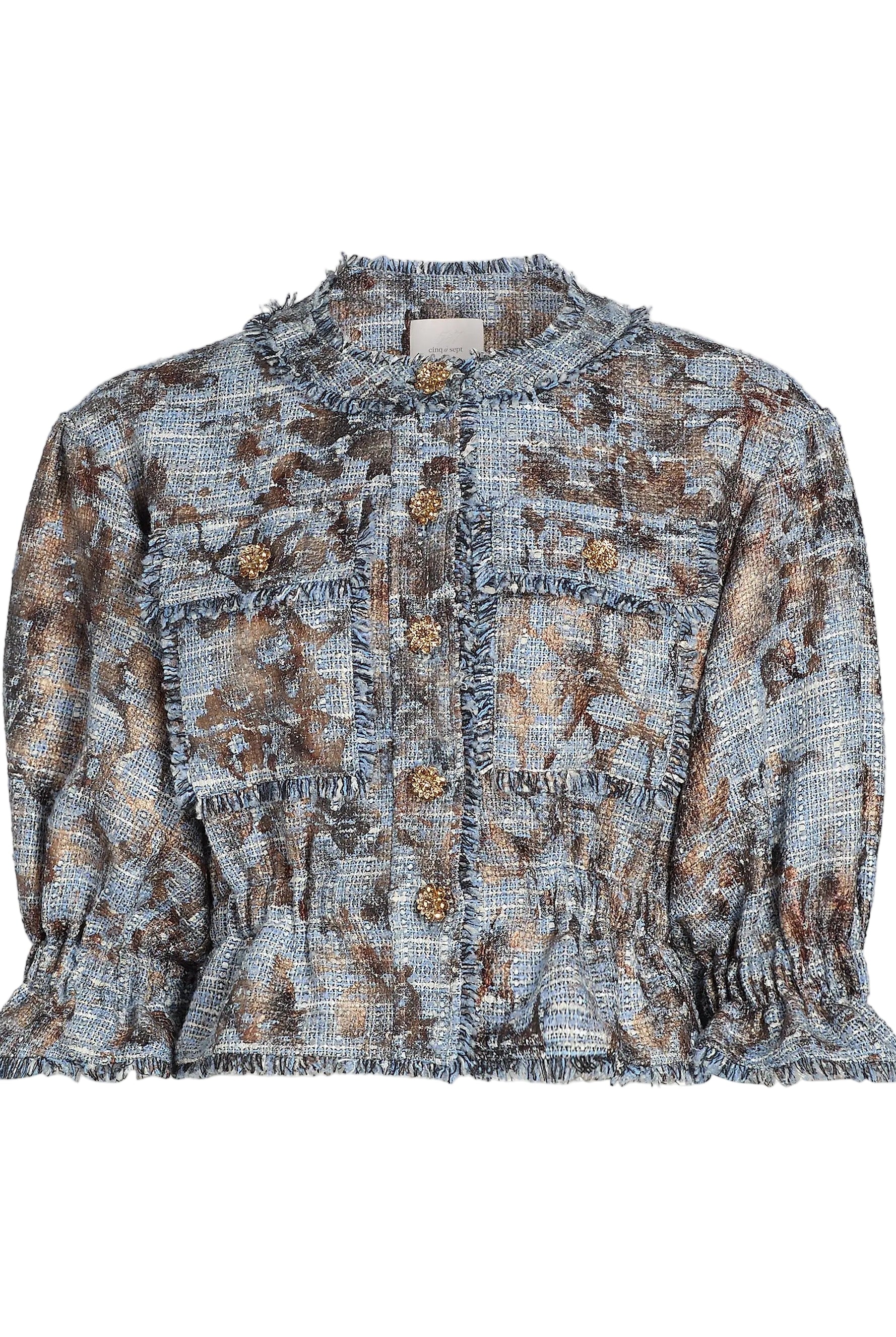FOIL PRINTED TWEED JAXIE JACKET-Sassanova