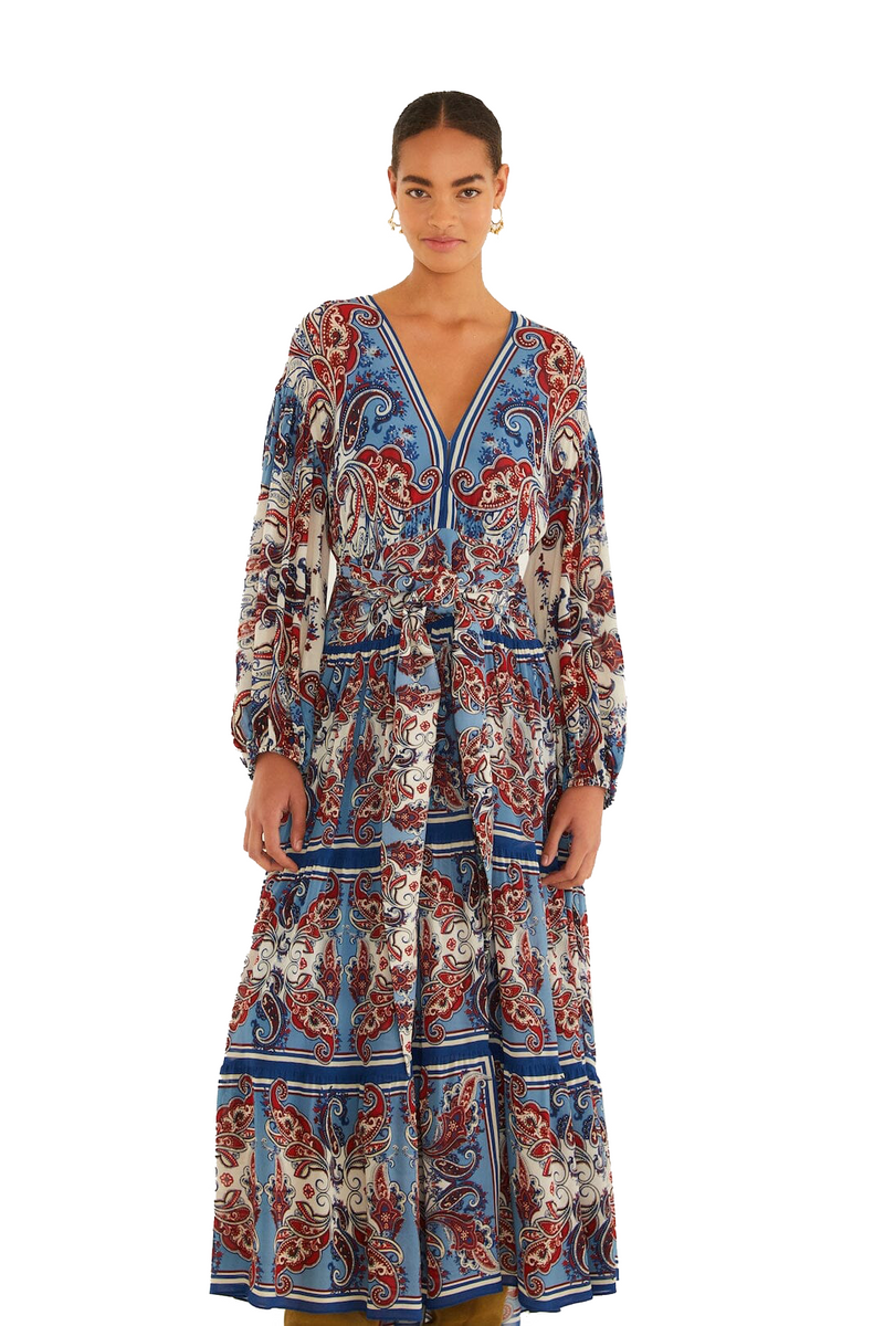 paisley long sleeve maxi dress Pink Paisley Deep V-Neck Long Sleeve Maxi Dress  PinkBlush