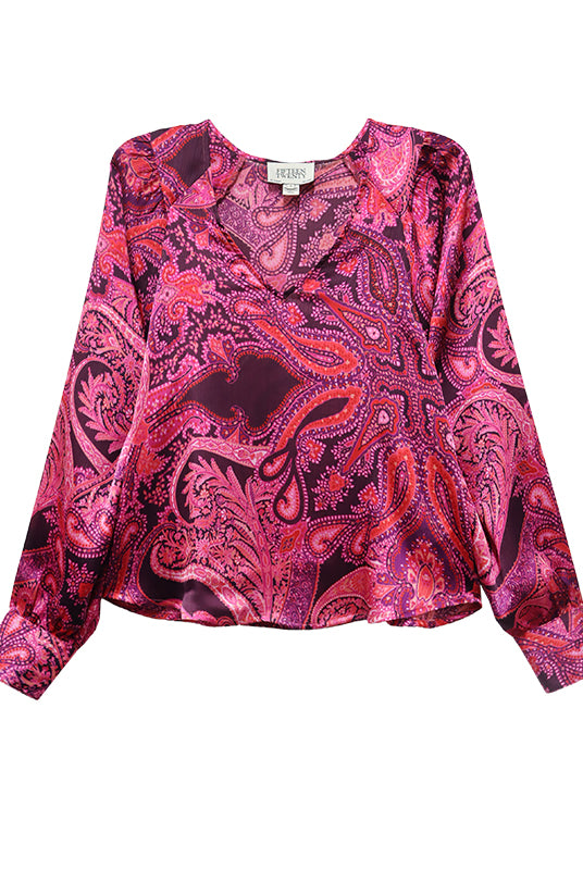 NATASHA V NECK PUFF SLV TOP-Sassanova