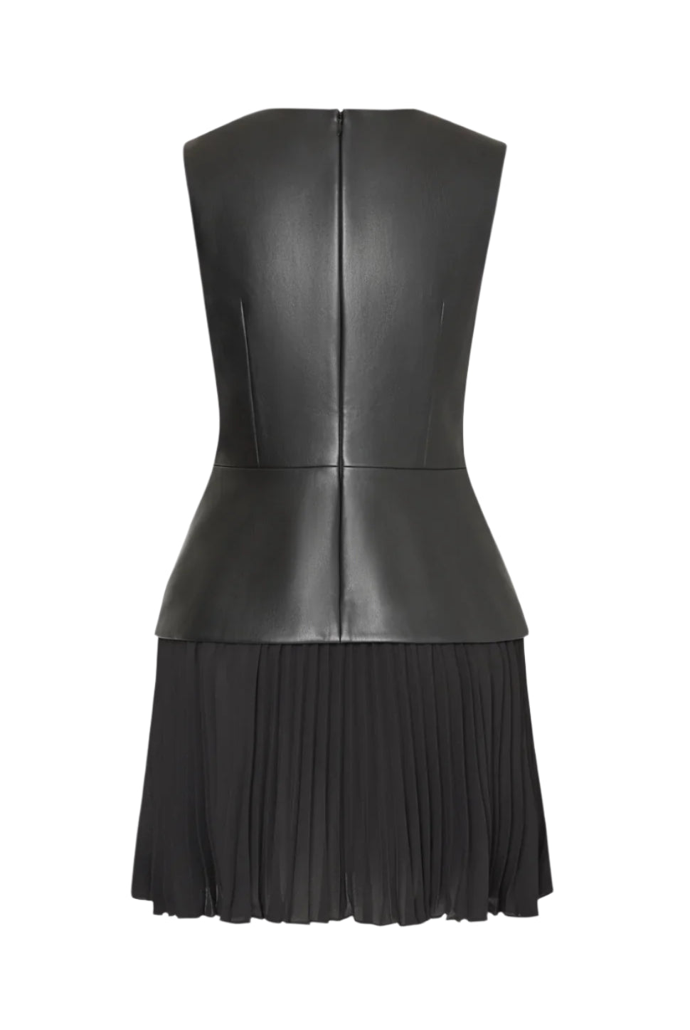 HADDY LEATHER PLEATED COMBO DRESS - Dresses - Sassanova
