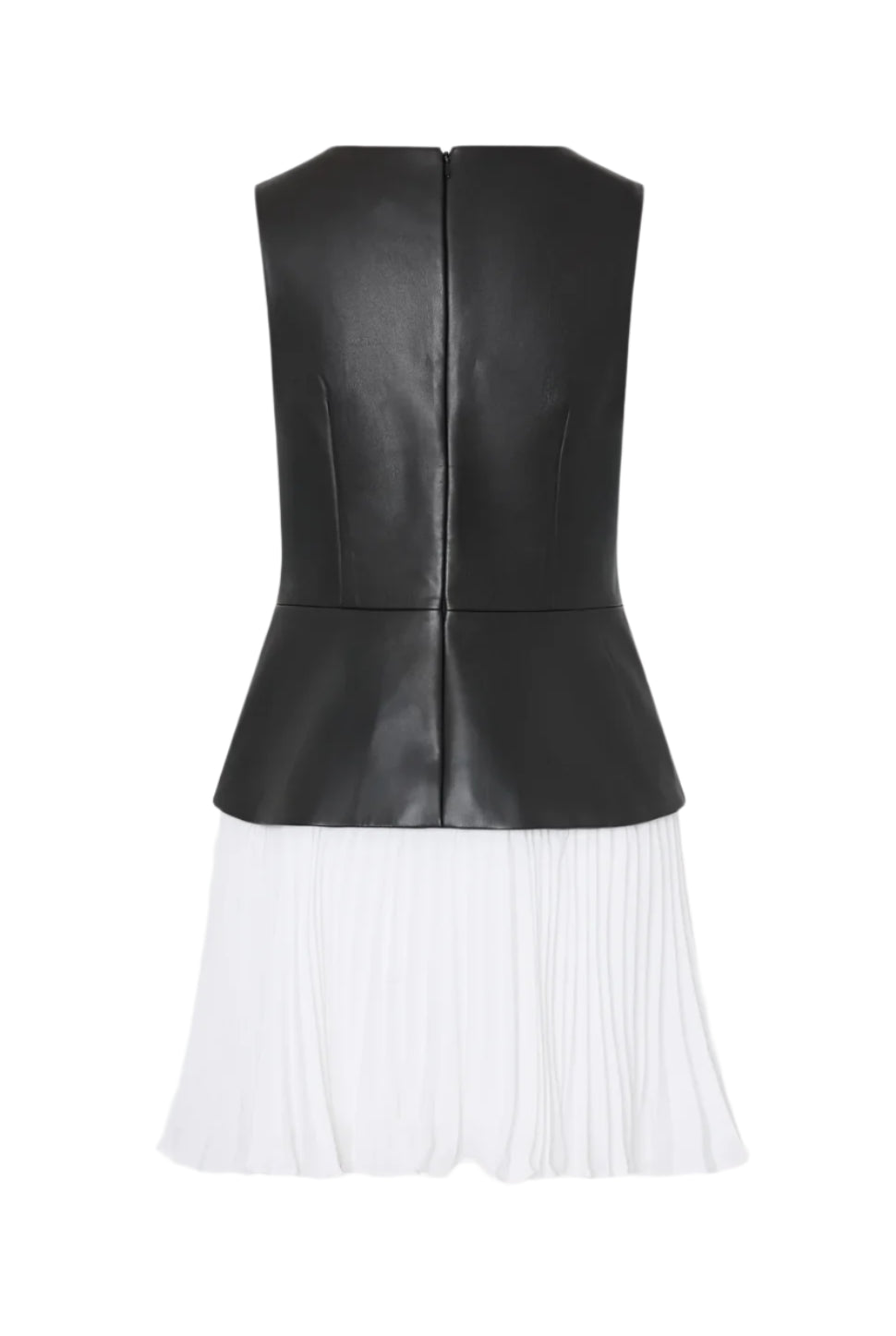 HADDY LEATHER PLEATED COMBO DRESS - Dresses - Sassanova