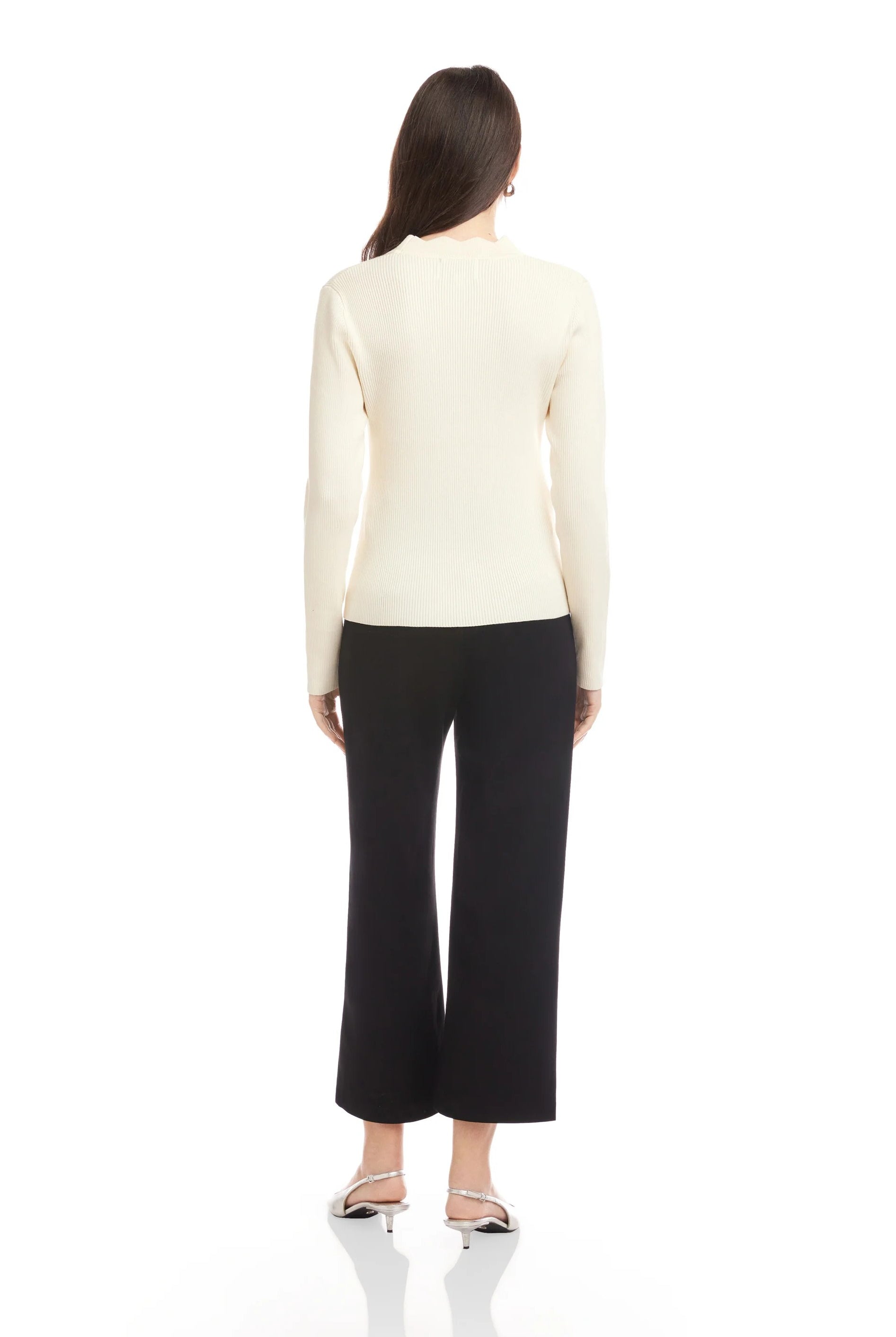 BLISS SCALLOP EDGE CARDIGAN - Sweaters - Sassanova