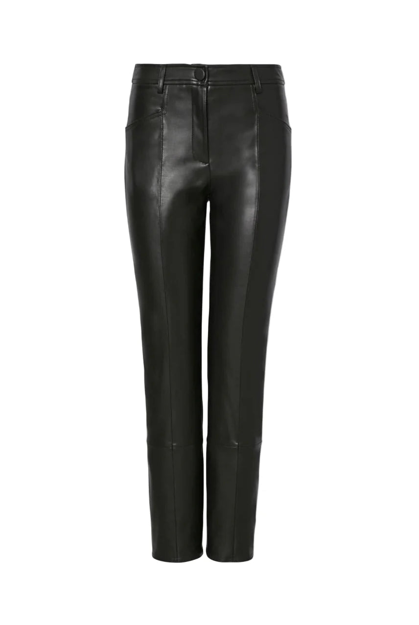 RUE FAUX LEATHER PANTS- BLACK-Sassanova