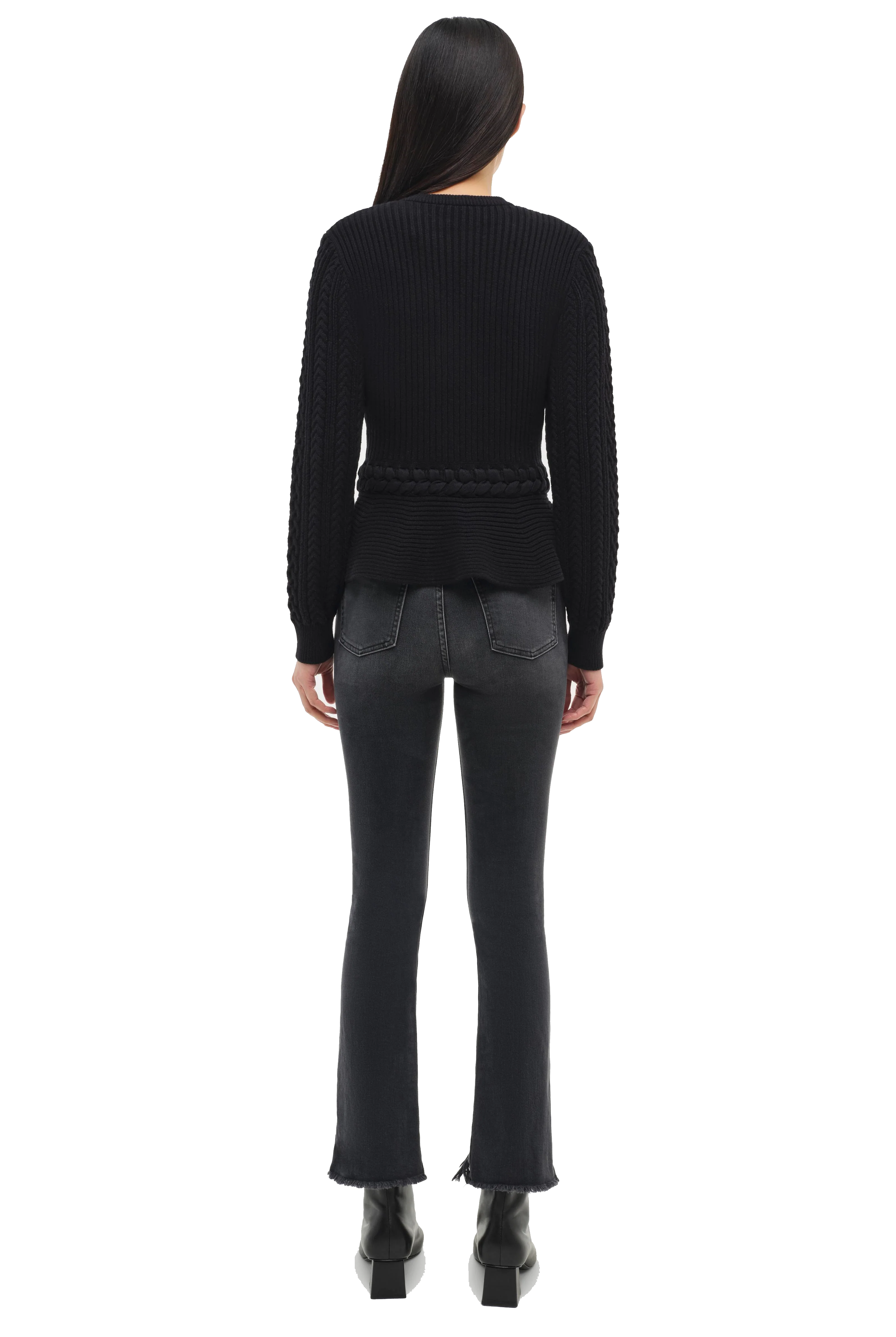 ANDI PEPLUM JACKET in black-sassanova