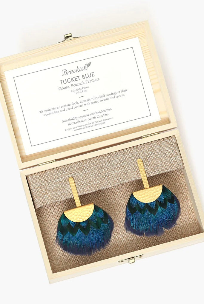 TUCKET BLUE GRECIAN EARRING - sassanova