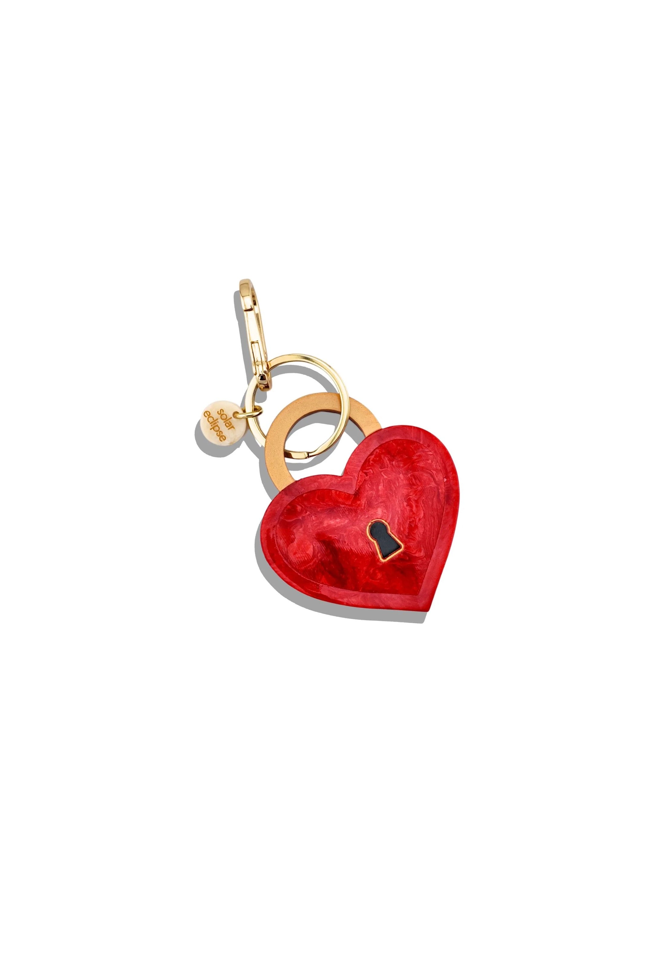 HAND PAINTED PADLOCK HEART BAG CHARM & KEYCHAIN - Keychains - Sassanova