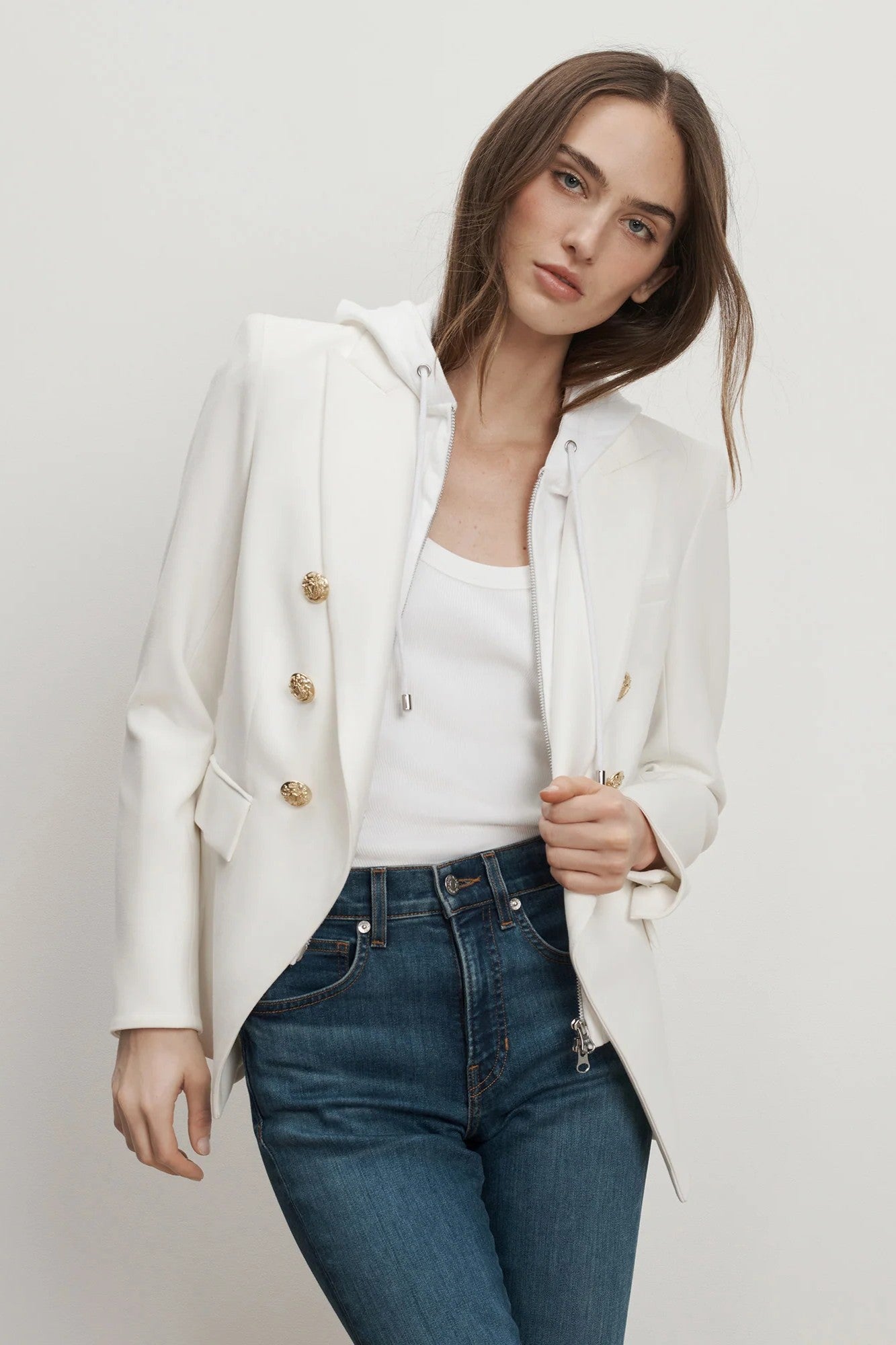 MILLER DICKEY JACKET WHT - Jacket - Sassanova