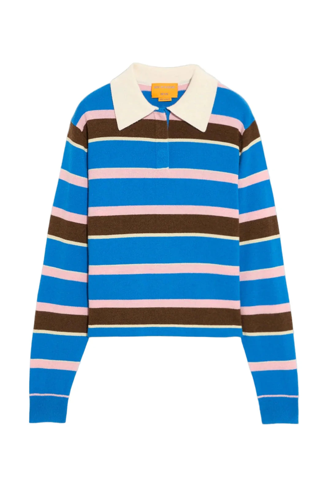 CROPPED STRIPED RUGBY SWEATER-Sassanova