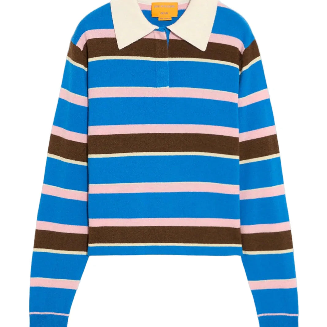 CROPPED STRIPED RUGBY SWEATER | Sassanova