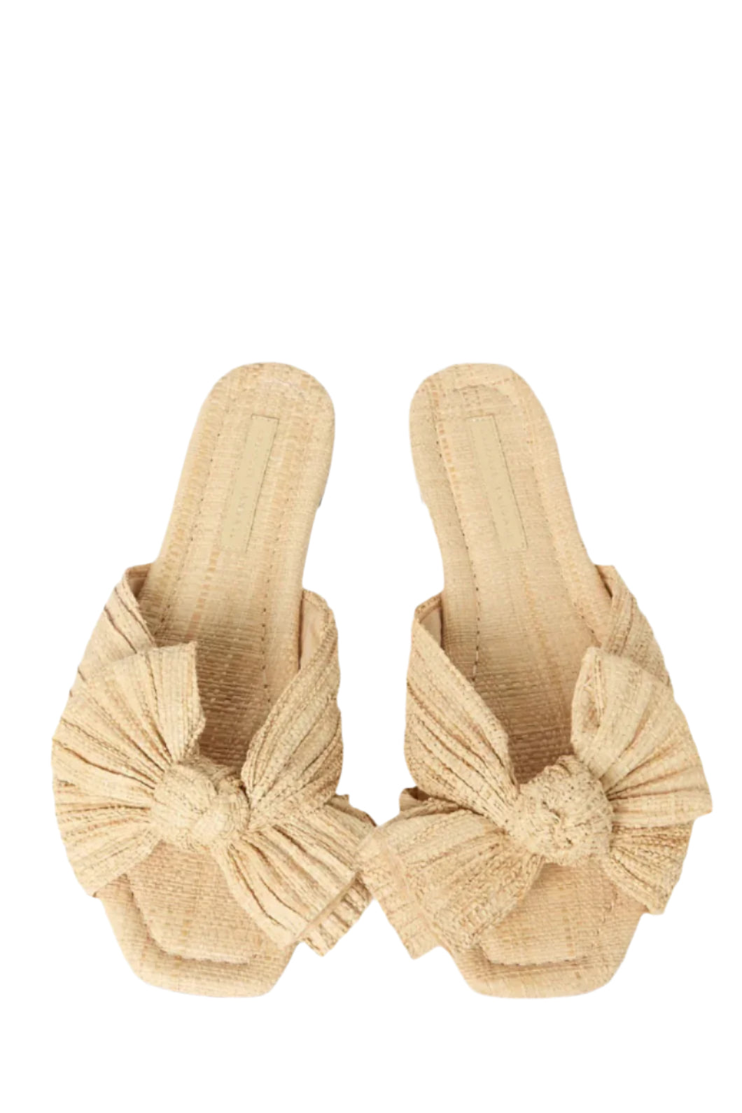 DAPHNE PLEATED STRAW BOW SLIDE - Sassanova1