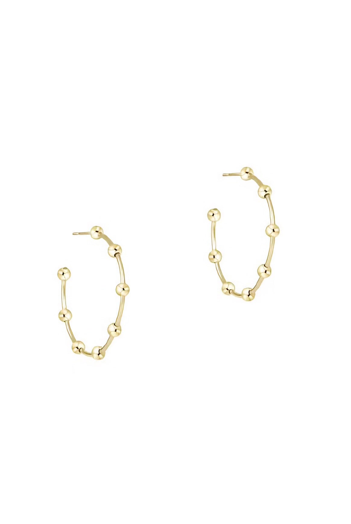 BEADED SIMPLICITY 1.5" HOOP- 4MM GOLD
sassanova