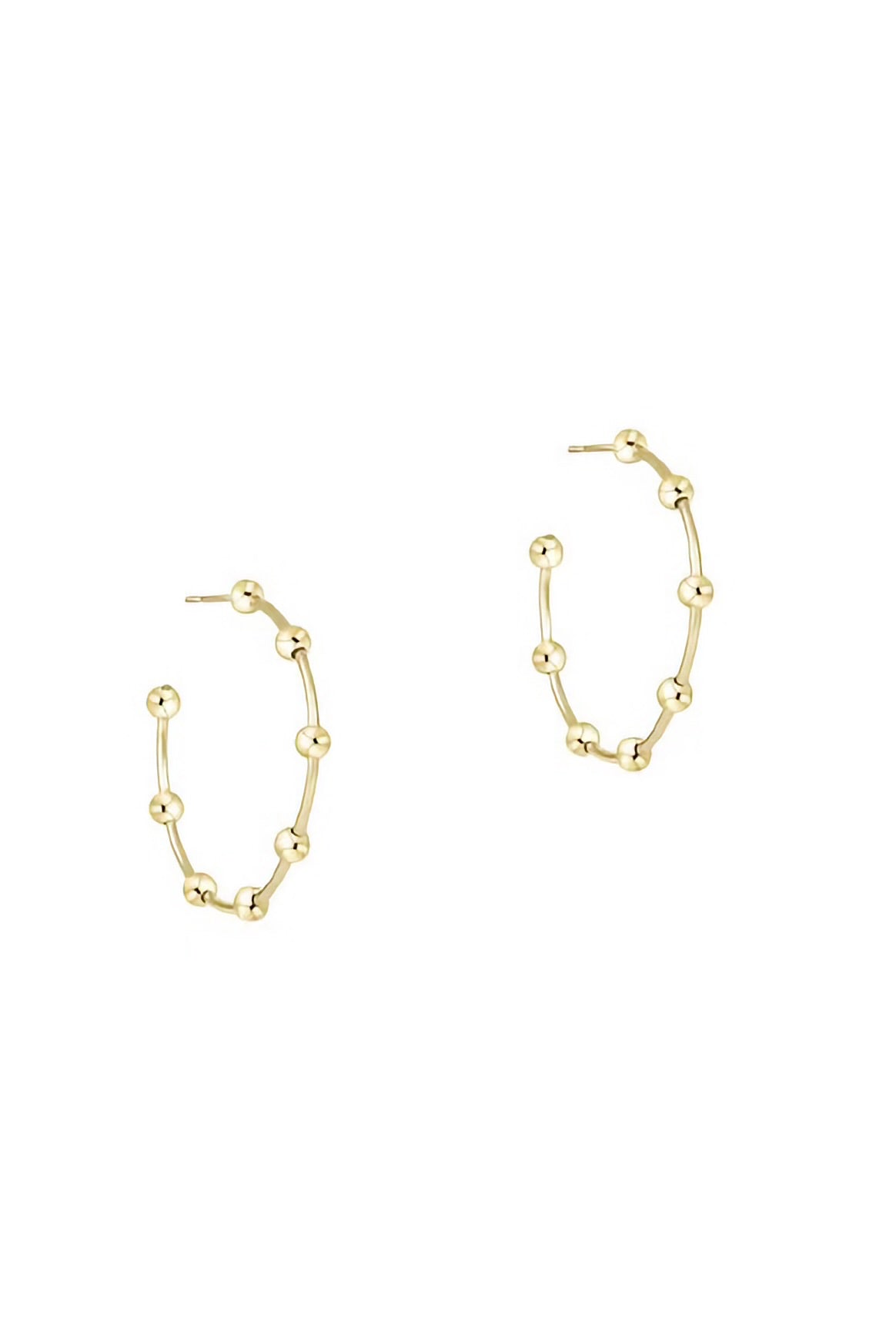 BEADED SIMPLICITY 1.5" HOOP- 4MM GOLD
sassanova