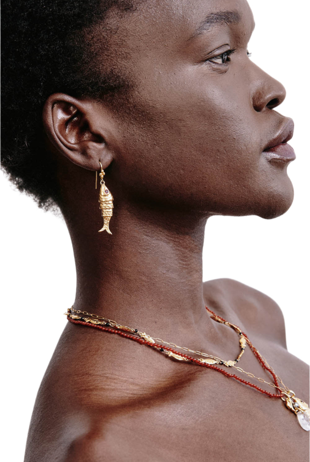 FISH EARRINGS W/GARNET (EG-5813)
sassanova