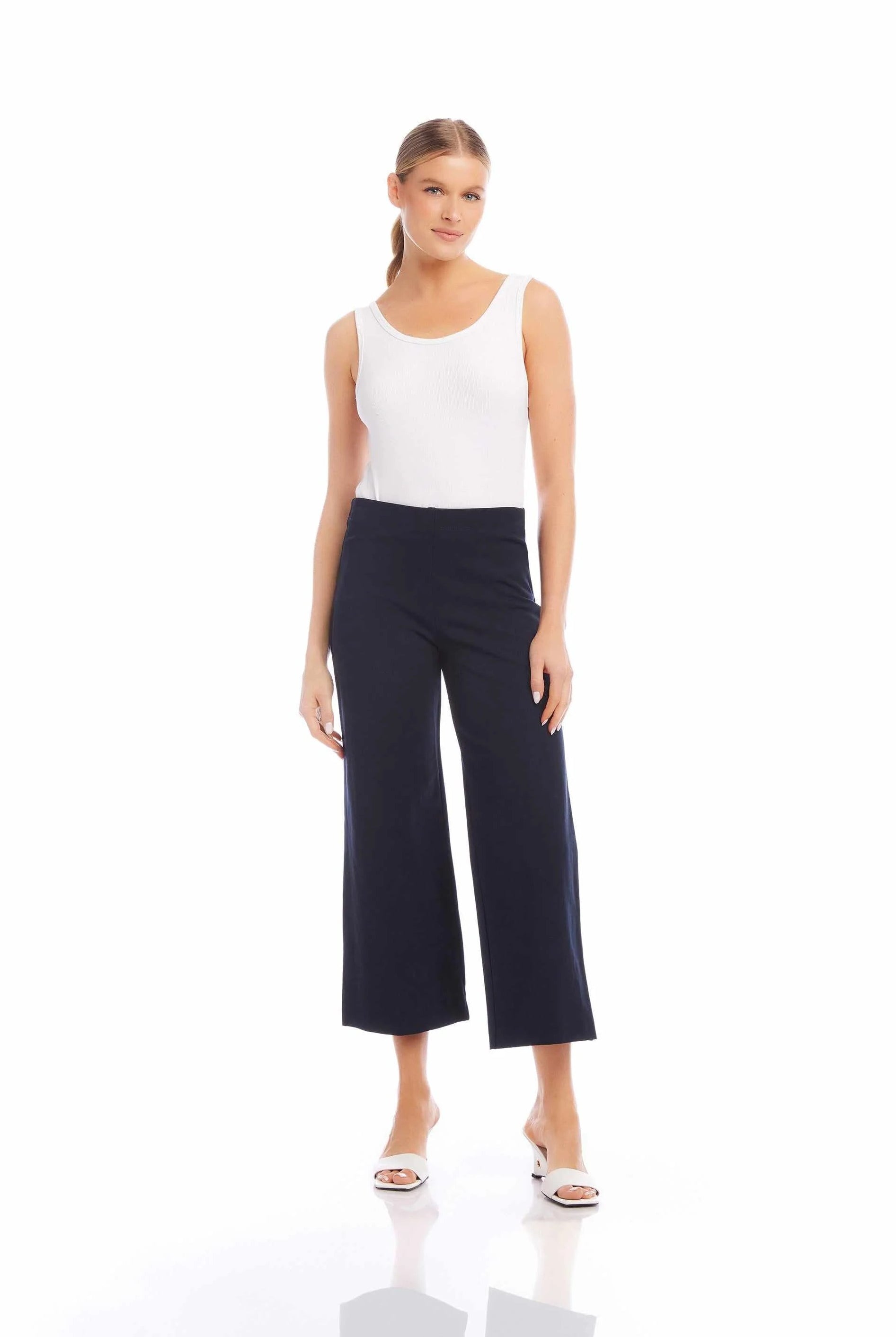 WIDE LEG CROPPED PANT - Pants - Sassanova