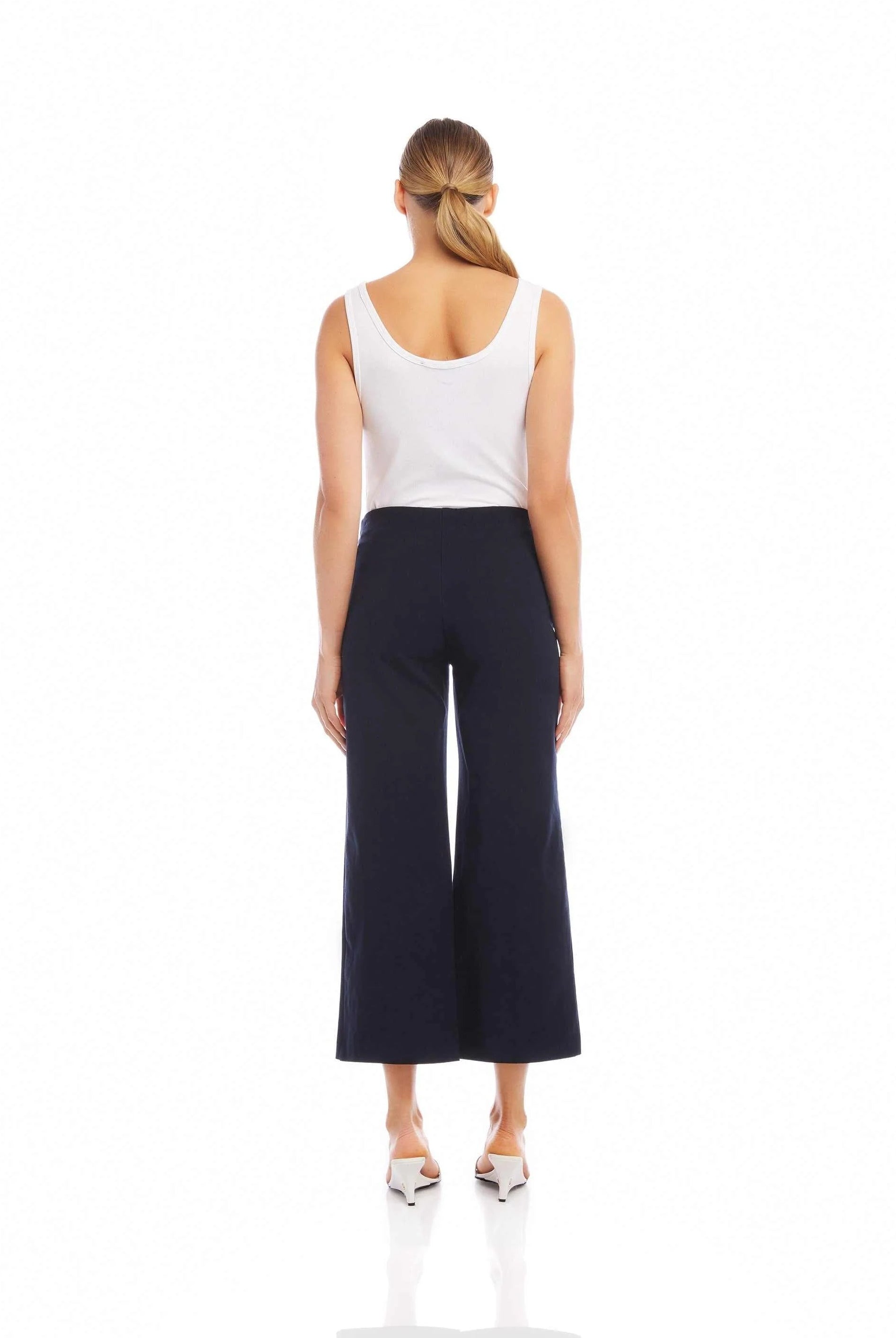 WIDE LEG CROPPED PANT - Pants - Sassanova