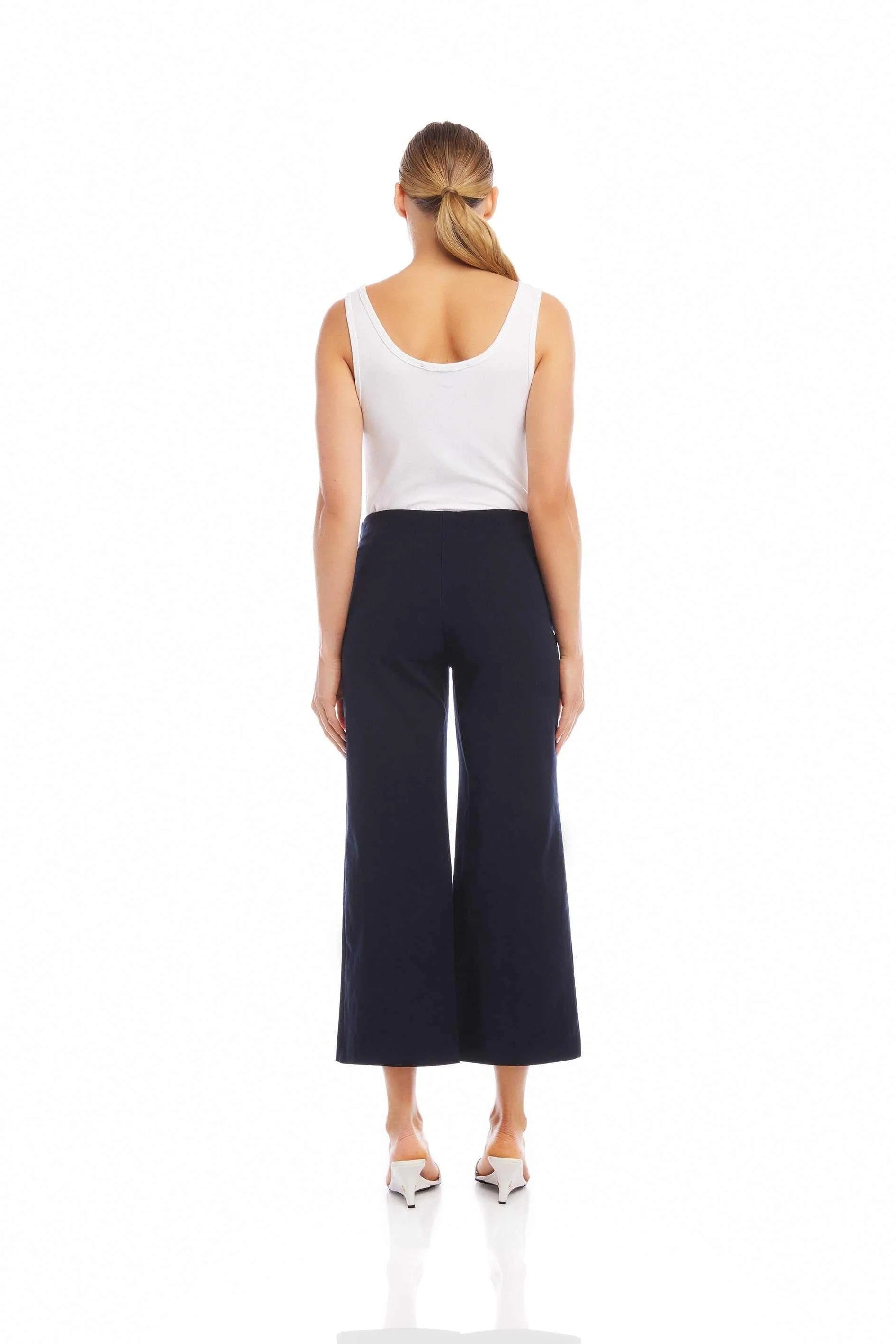 WIDE LEG CROPPED PANT - Pants - Sassanova