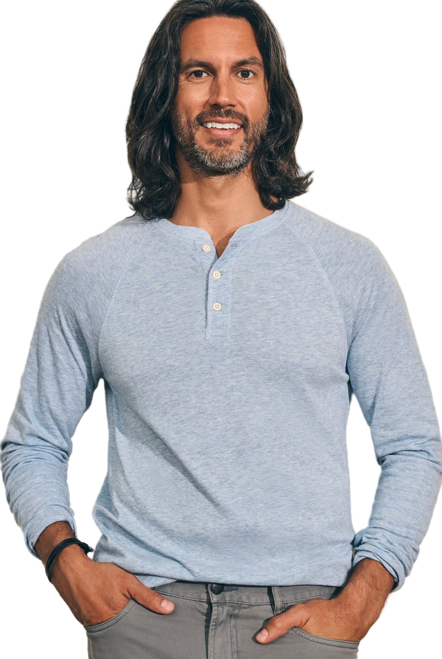 CLOUD LONG SLEEVE HENLEY - Long Sleeved Tees - Novaman