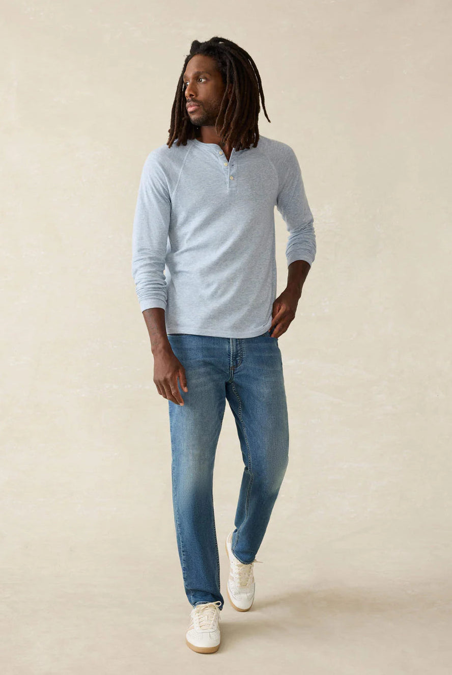 CLOUD LONG SLEEVE HENLEY - Long Sleeved Tees - Novaman