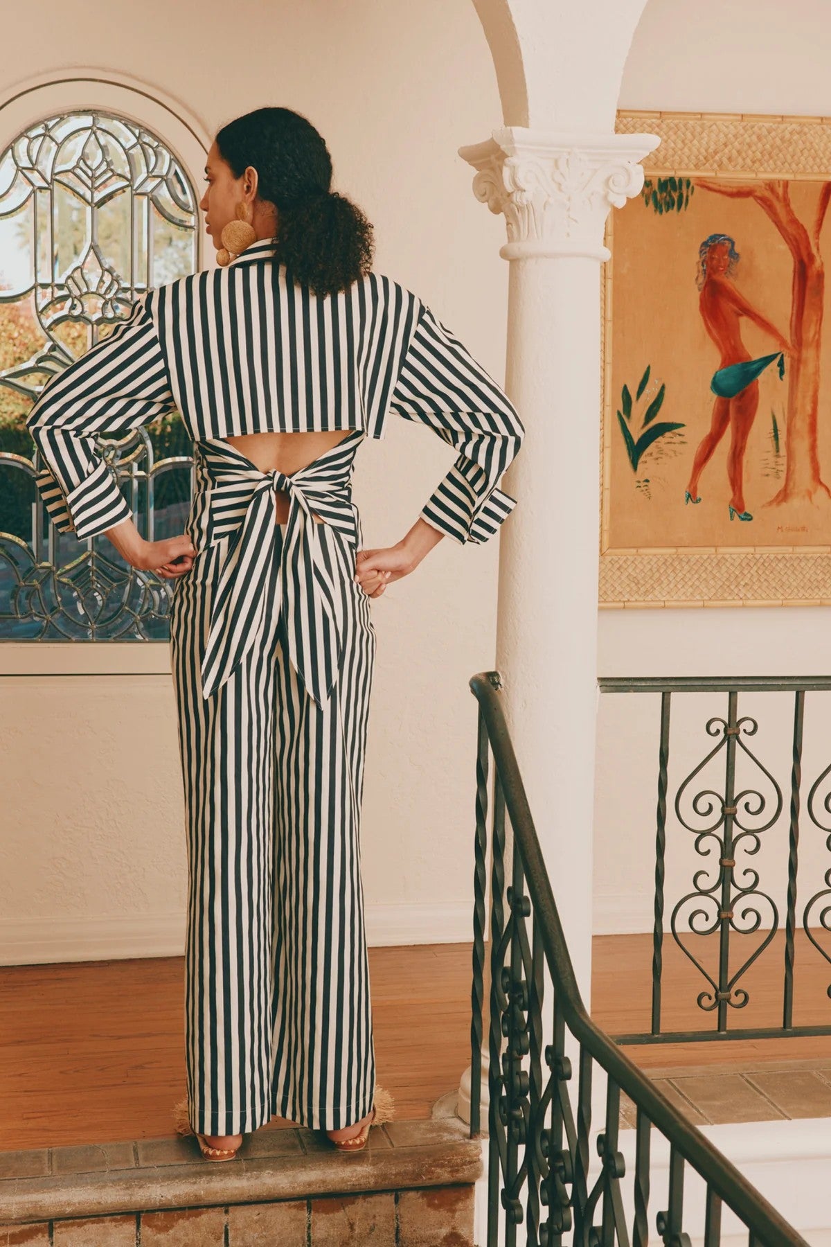 LOCH STRIPED POPLIN BUTTON UP - Blouses - Sassanova