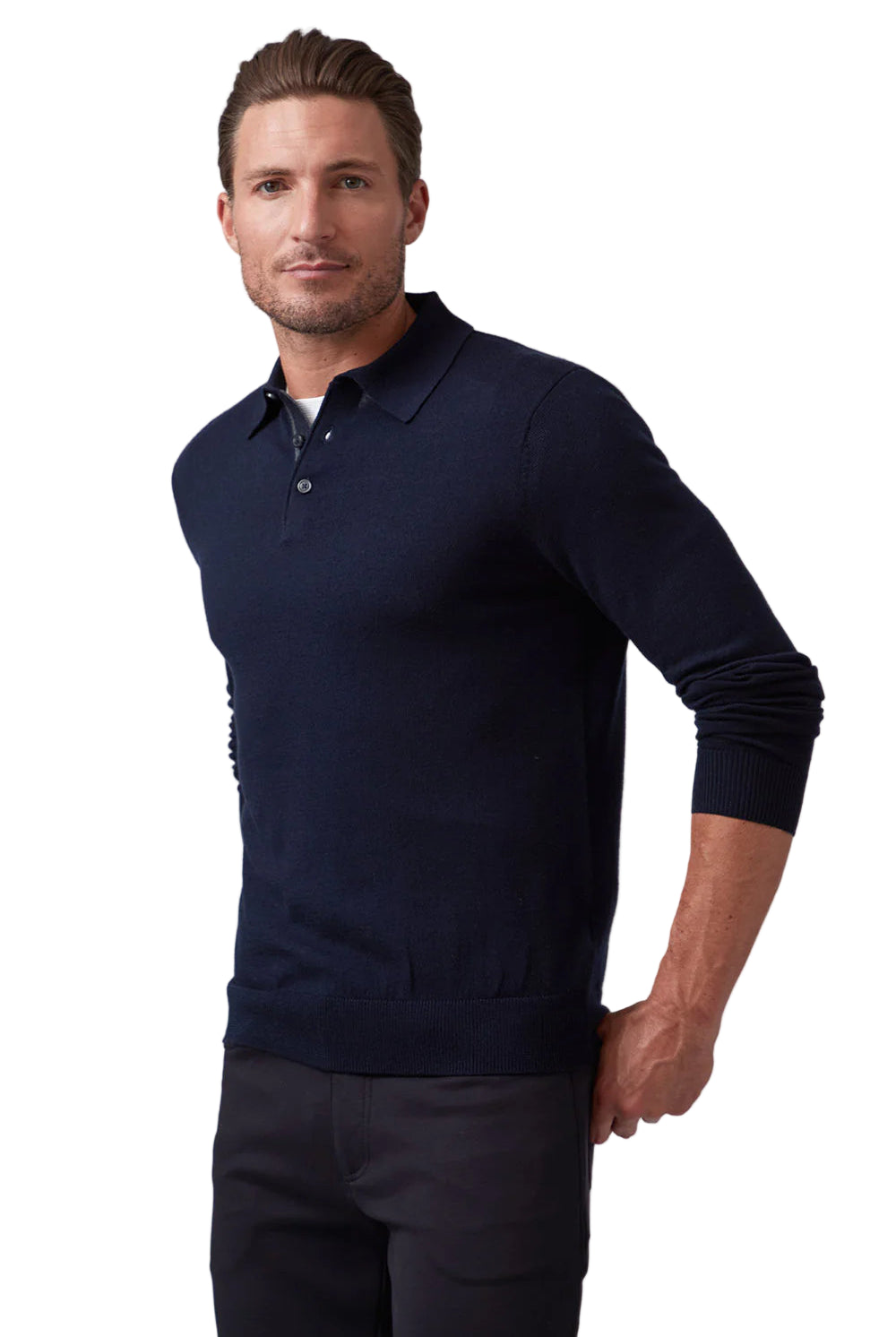 LOGAN L/S 3 BUTTON POLO - Sweaters - Novaman