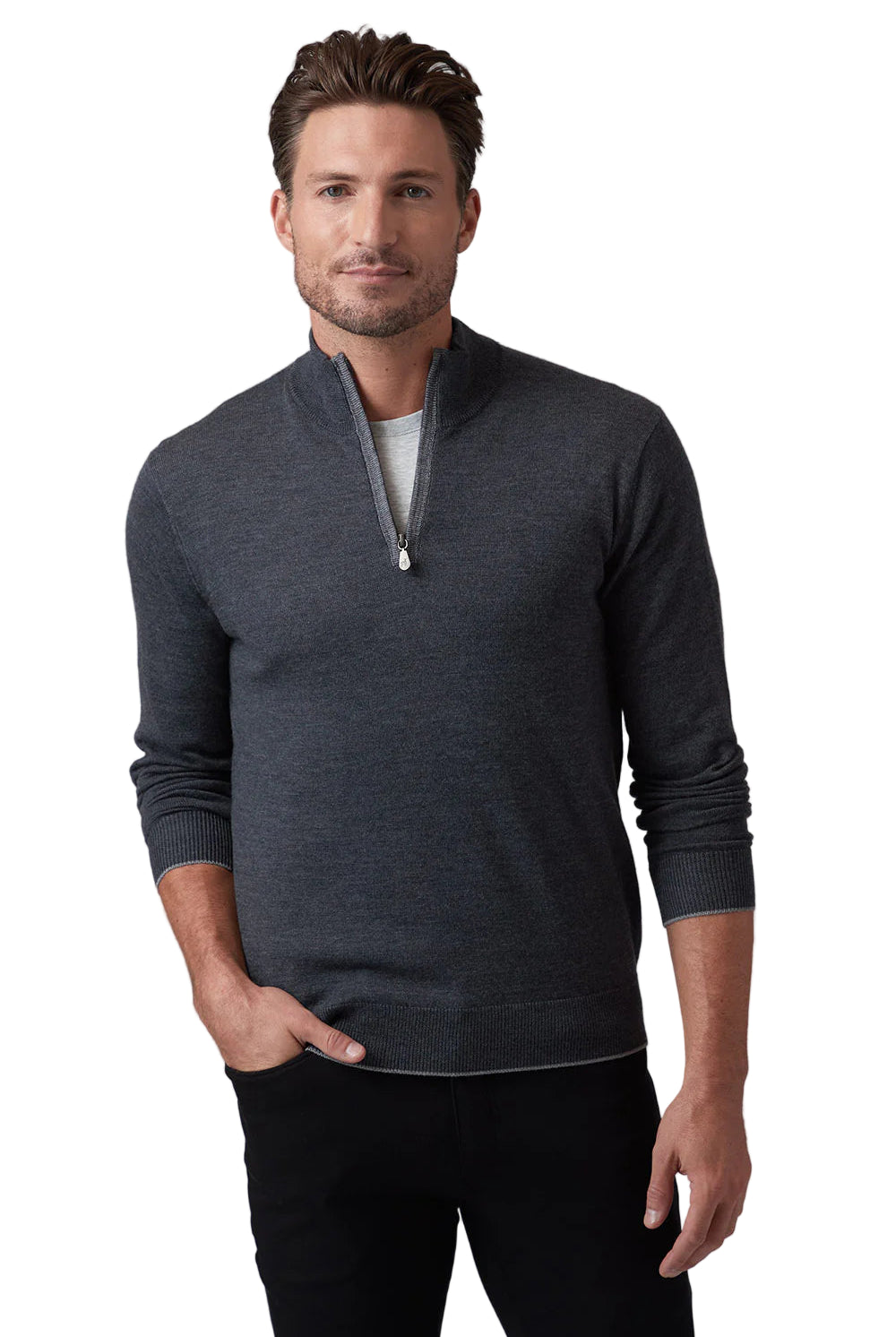 CLASSIC ZIP MOCK - Sweaters - Novaman