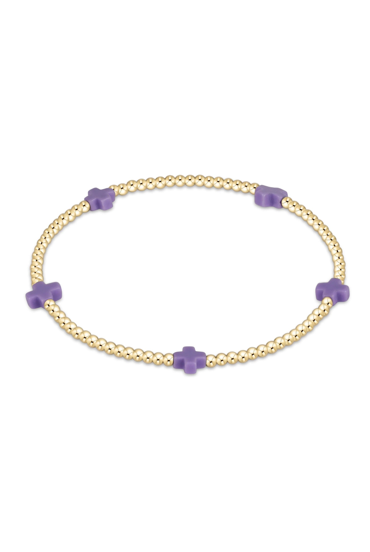 SIGNATURE CROSS SMALL PATTERN 2MM BEAD BRACELET - Bracelets - Sassanova