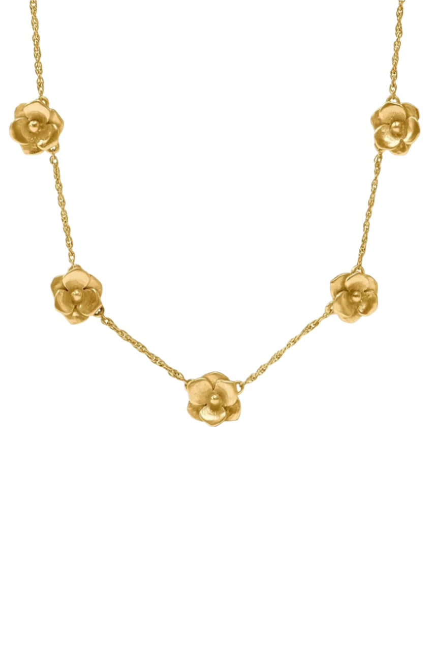 BLOOM DELICATE STATION NECKLACE- GOLD - Necklaces - Sassanova