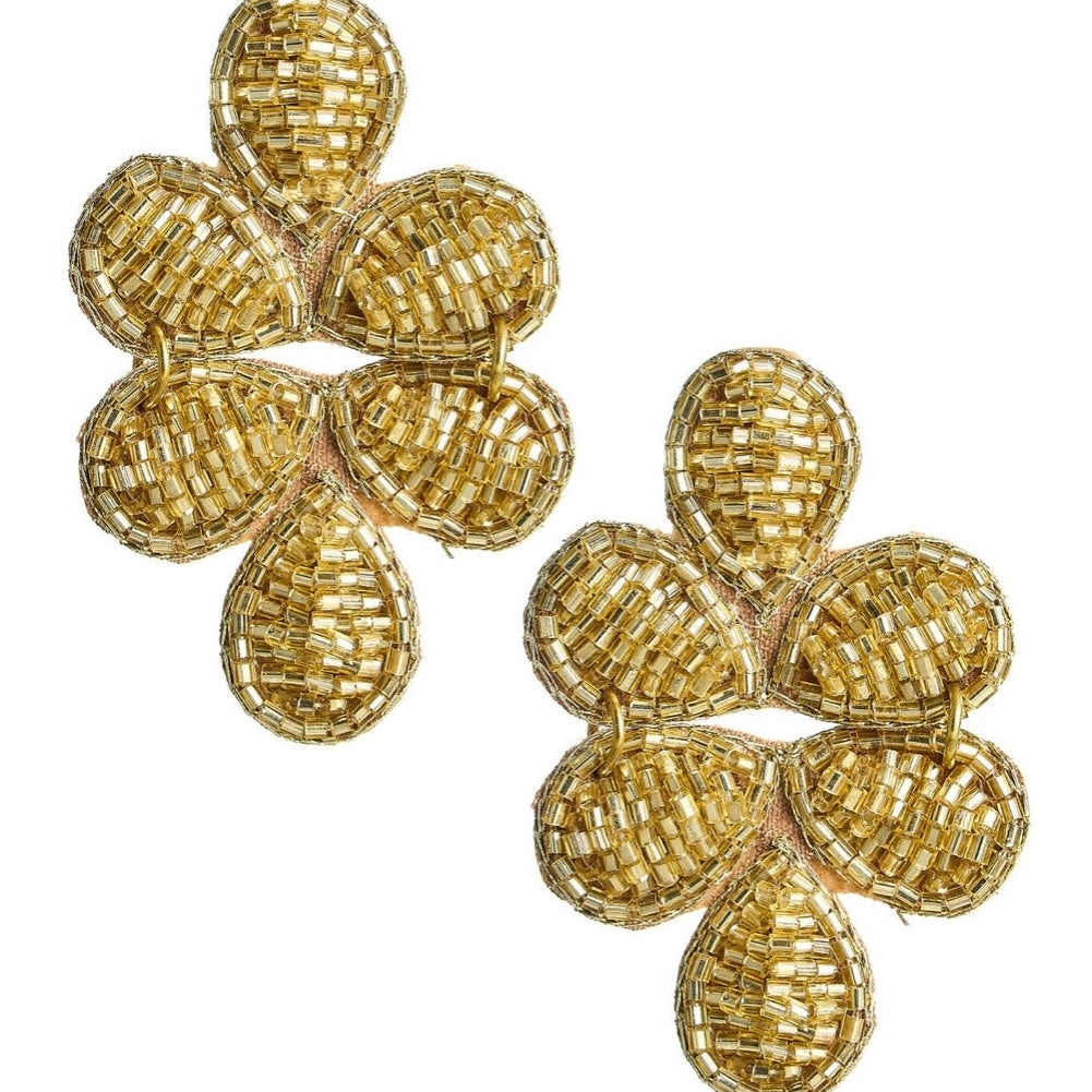 SPARKLY GINGER FABRIC EARRING