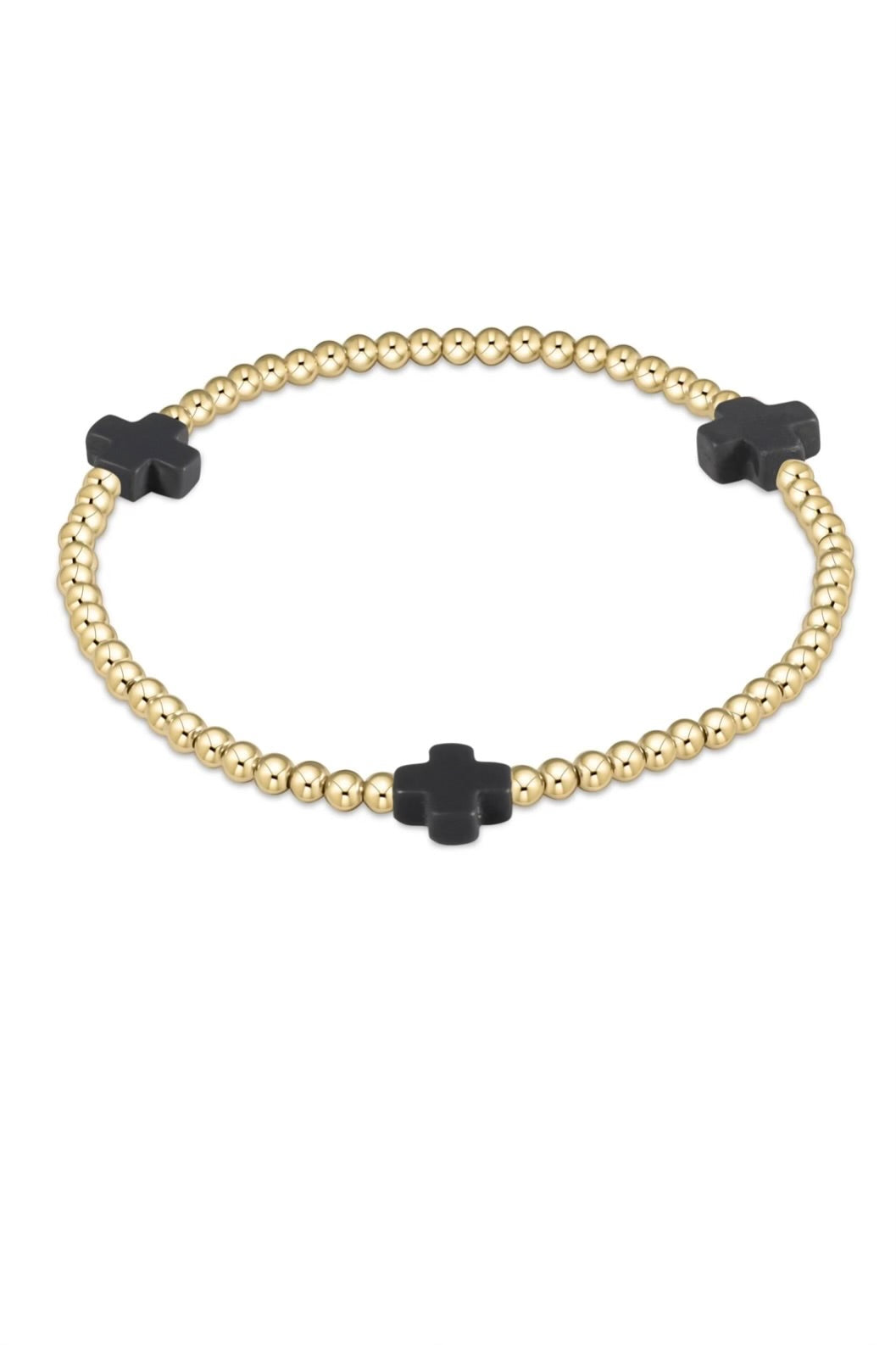 SIG CROSS PATTERN 3MM BEAD BRACELET - sassanova