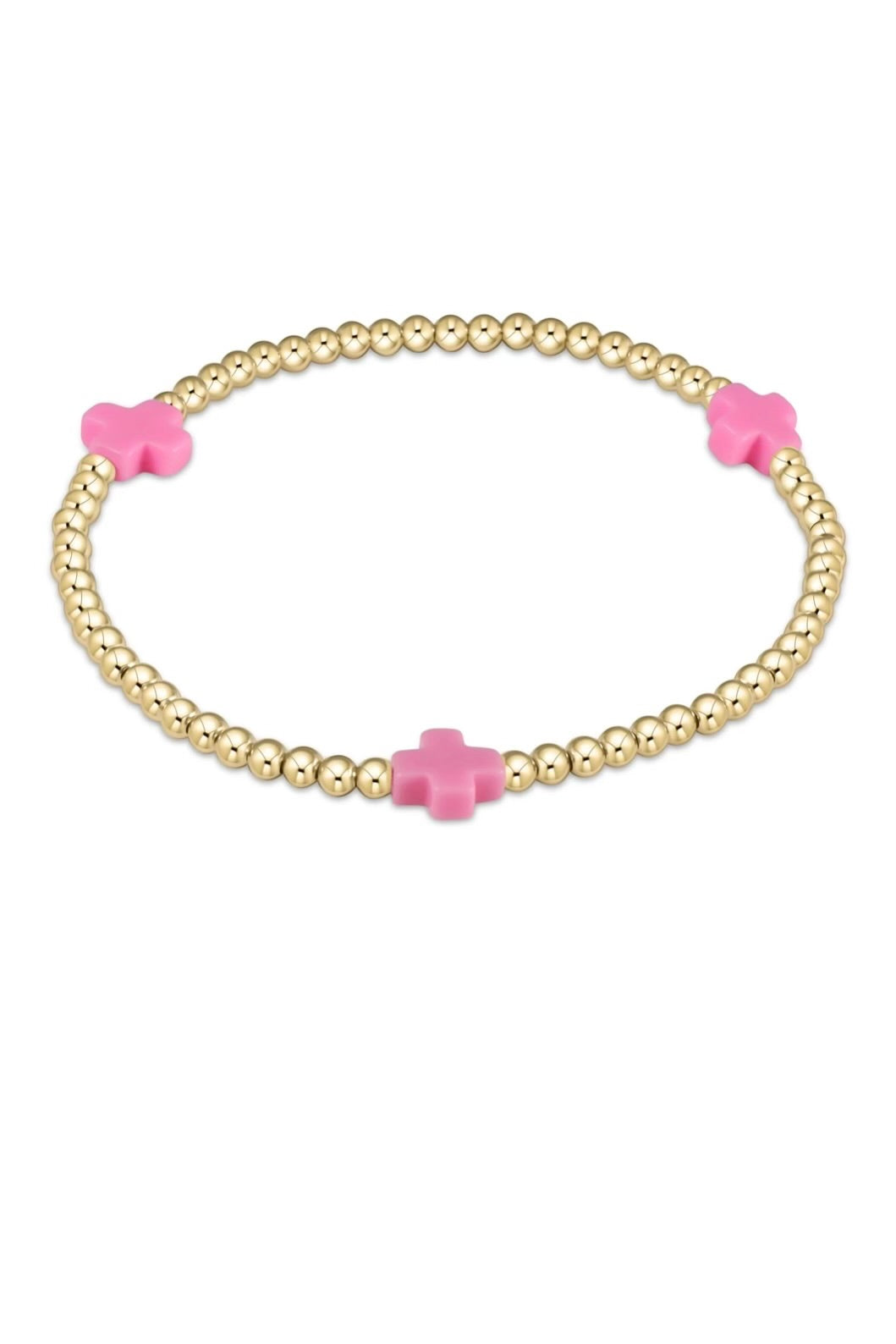 SIG CROSS PATTERN 3MM BEAD BRACELET - sassanova