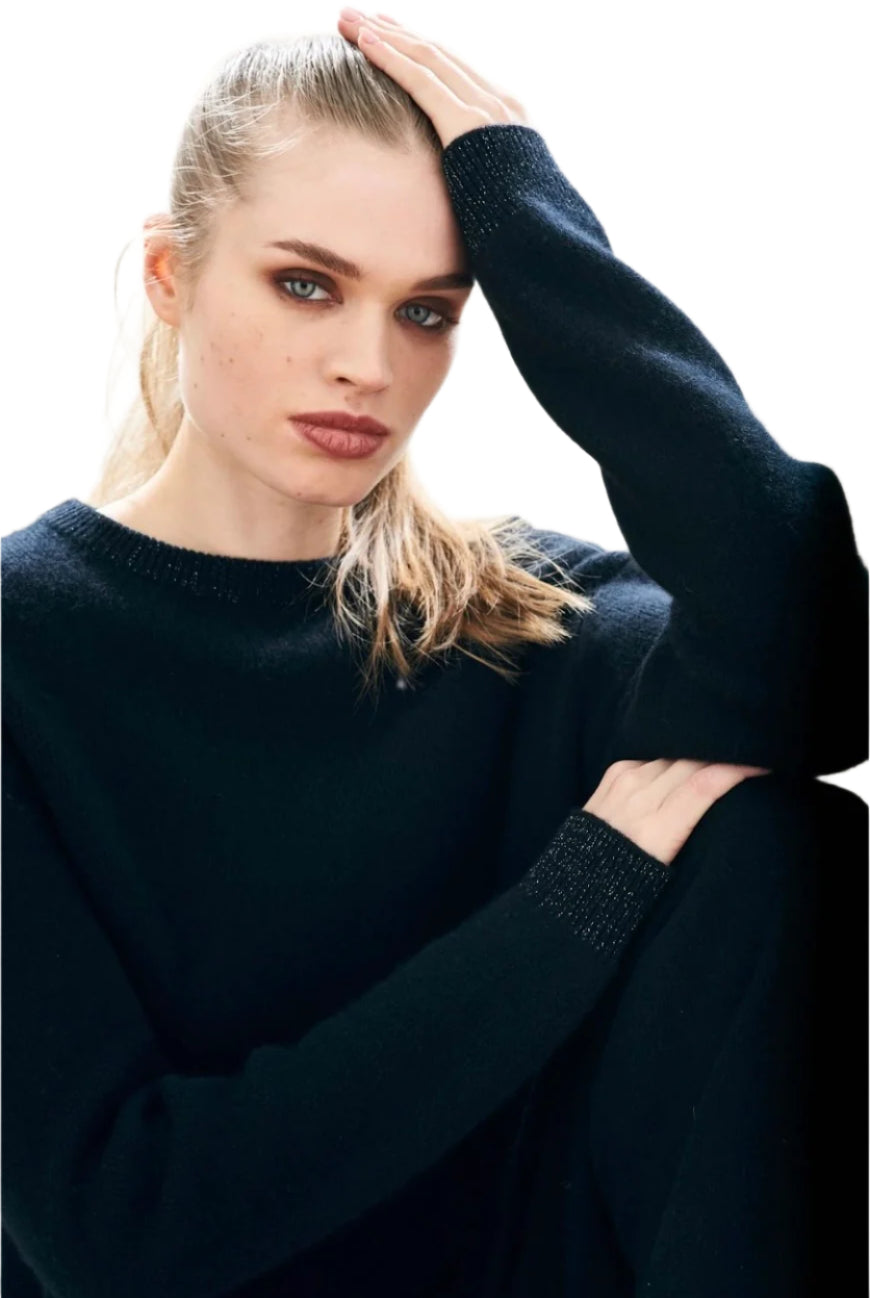 CONTRAST LUREX RIB CREW
sassanova