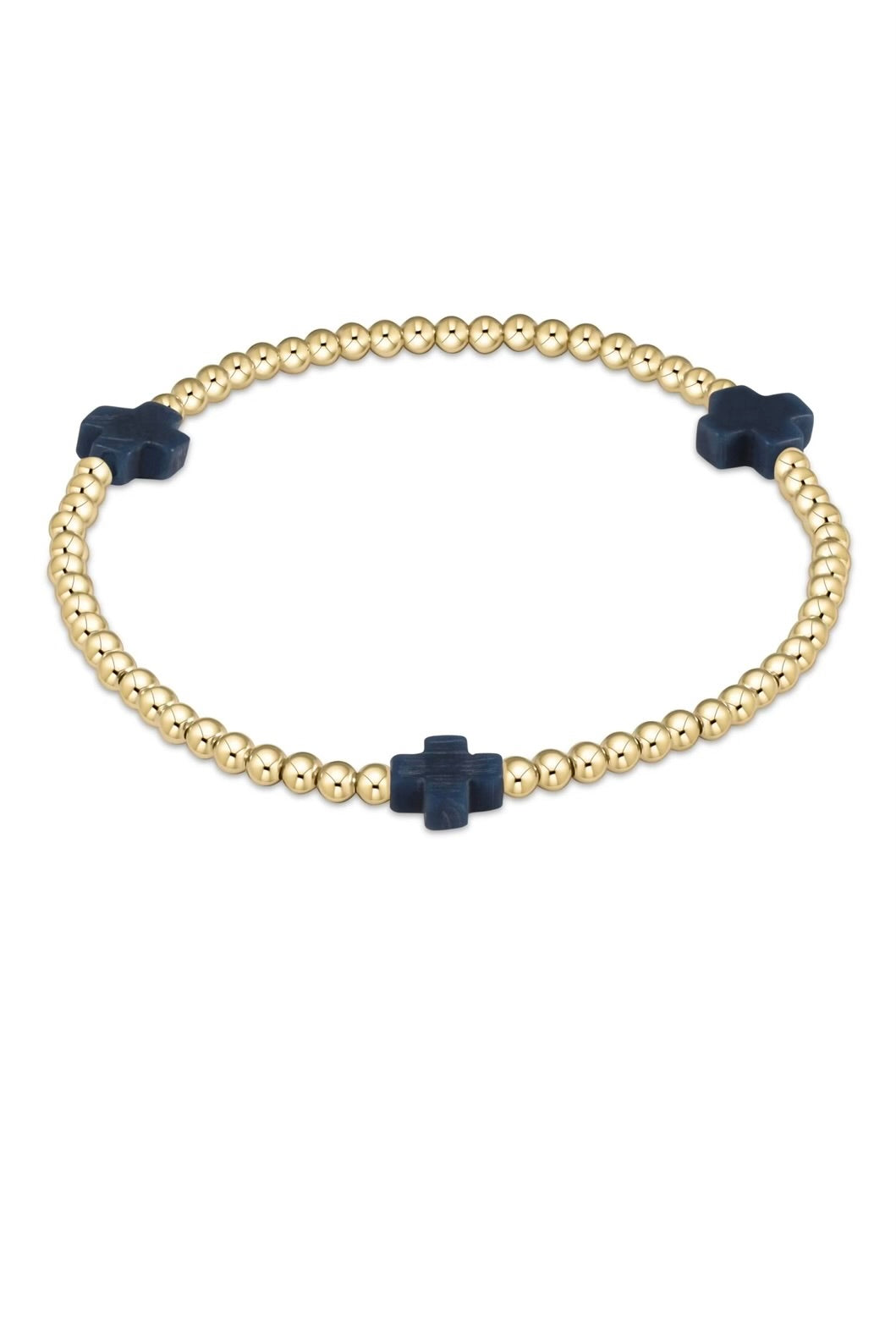 SIG CROSS PATTERN 3MM BEAD BRACELET - sassanova