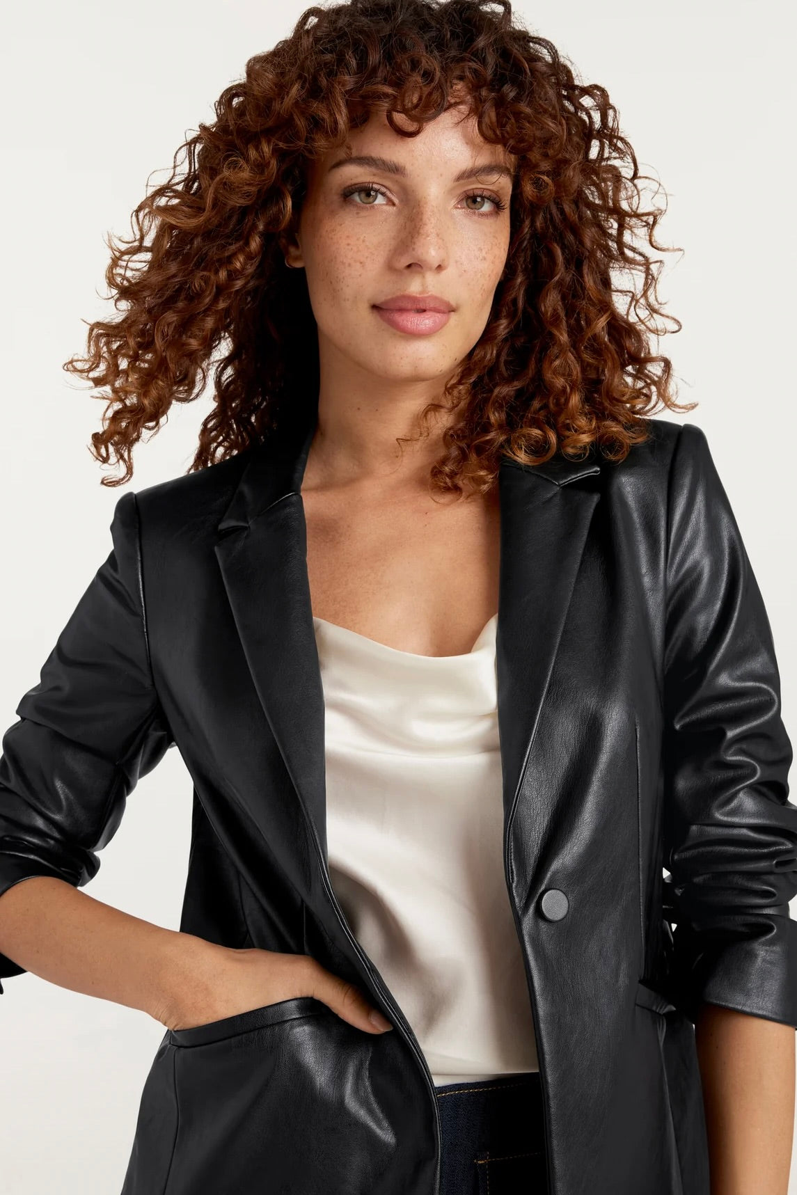 VEGAN LEATHER KYLIE JACKET - Jackets - Sassanova