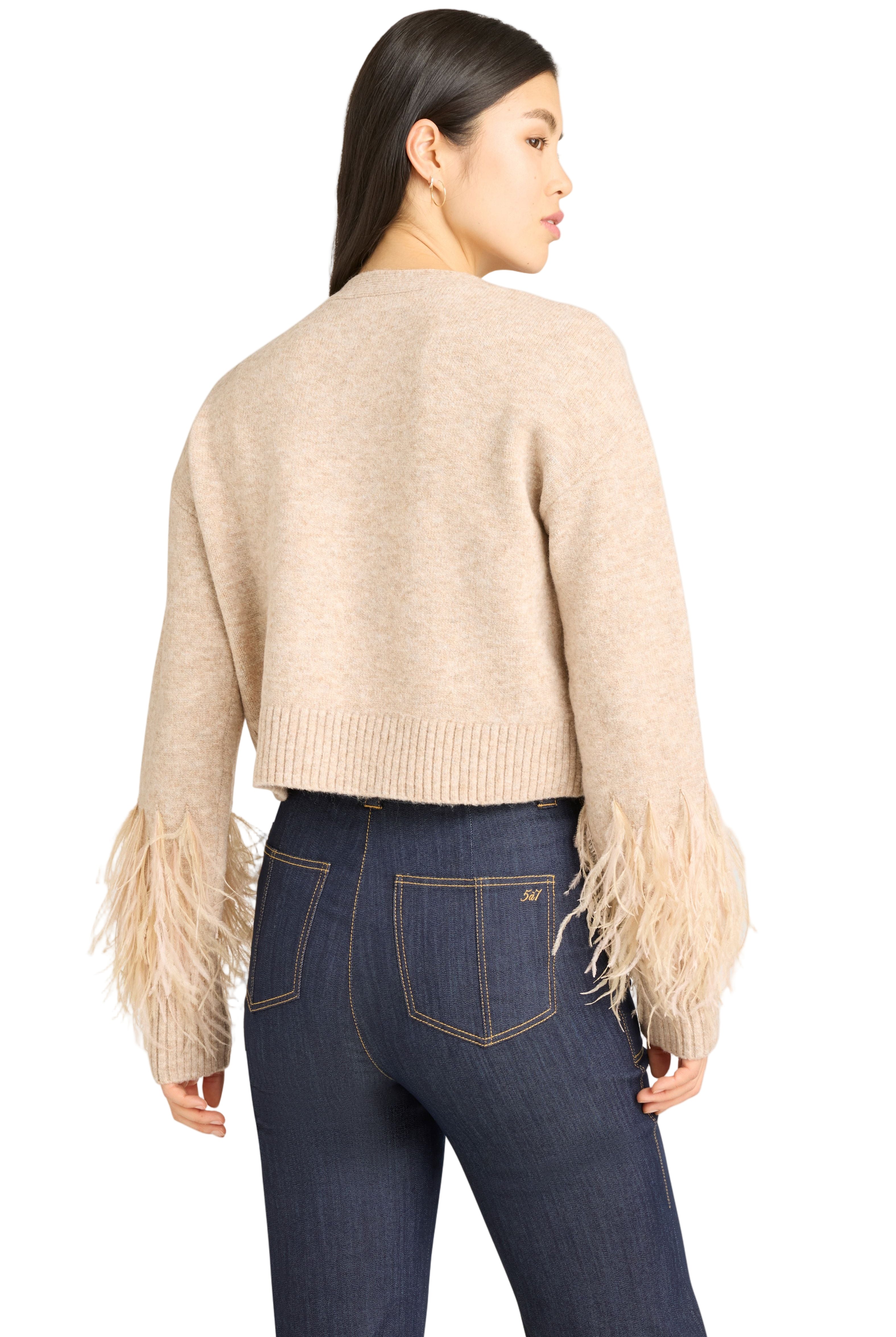 bria feather cardigan-sassanova