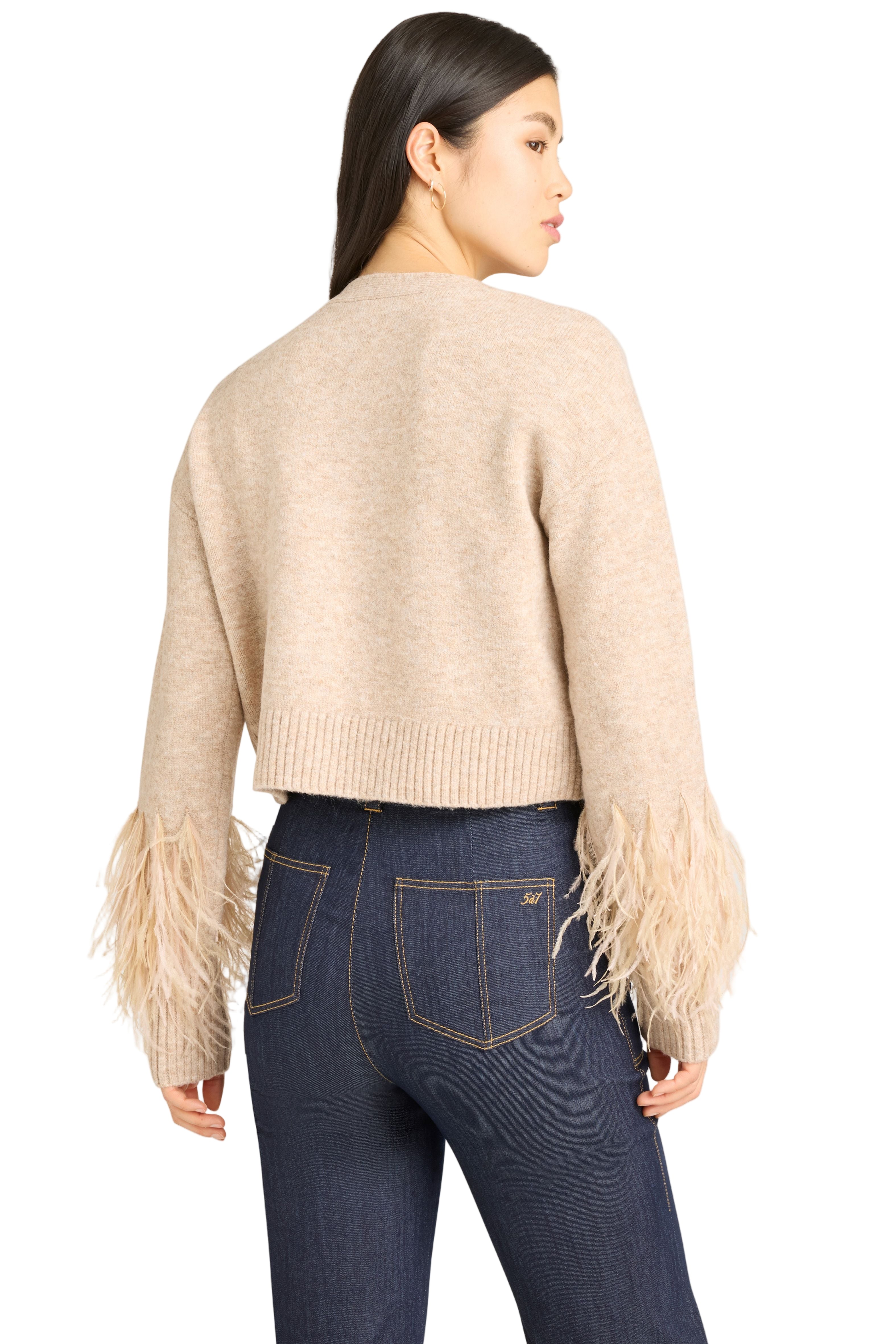 bria feather cardigan-sassanova