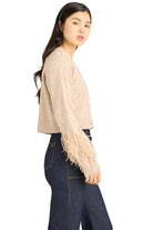 bria feather cardigan-sassanova