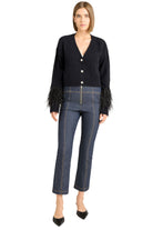 bria feather cardigan-sassanova