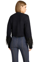 bria feather cardigan-sassanova