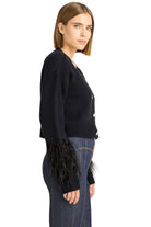 bria feather cardigan-sassanova