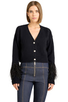 bria feather cardigan-sassanova