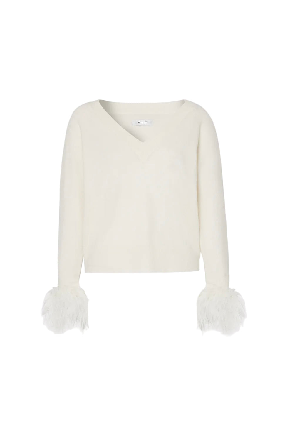 FEATHER CUFF VNECK SWEATER
sassanova