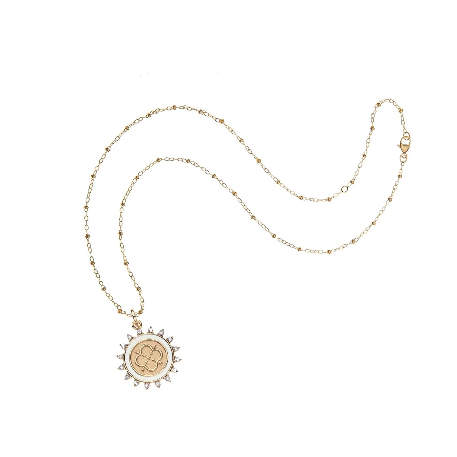 LOVE PETITE EMBELLISHED COIN NECKLACE- SATELLITE CHAIN Sassanova