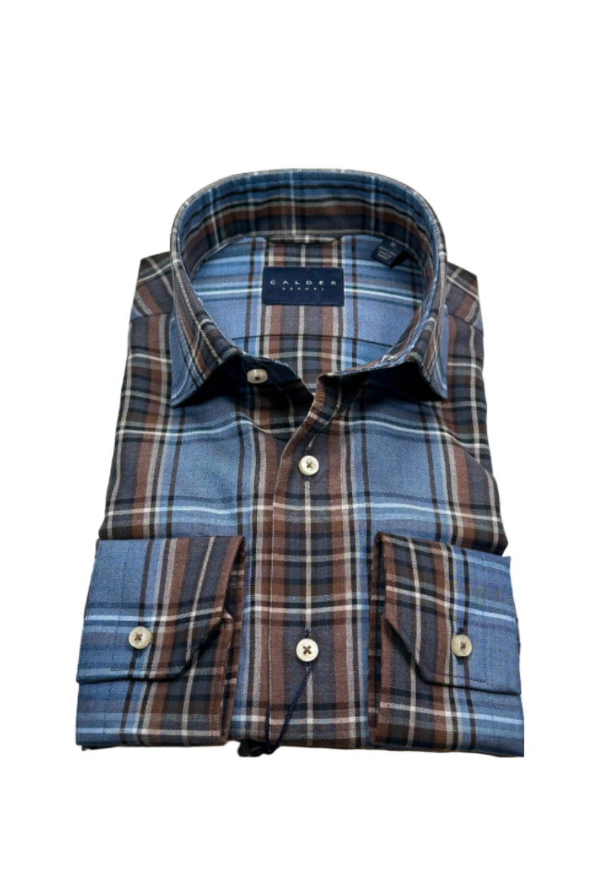 LUXE MELANGE PLAID SPORT SHIRT - Long Sleeved Shirts - Novaman