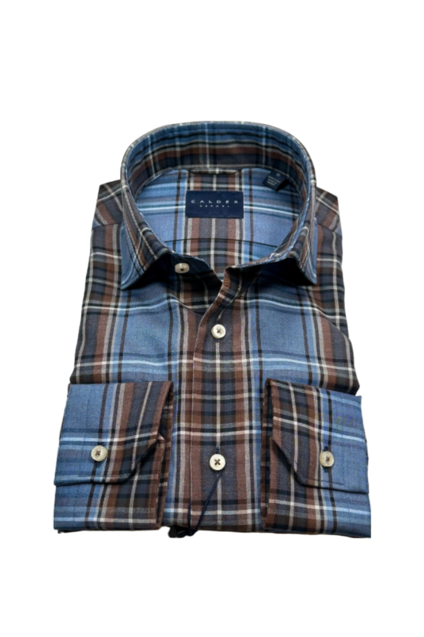 LUXE MELANGE PLAID SPORT SHIRT - Long Sleeved Shirts - Novaman
