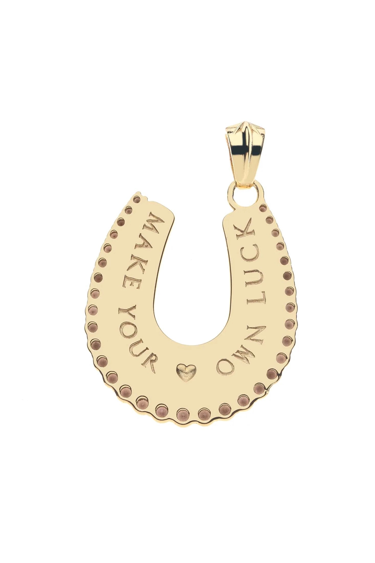 LUCKY MOP HORSESHOE PENDANT- DRAWN LINK CHAIN - Necklaces - Sassanova