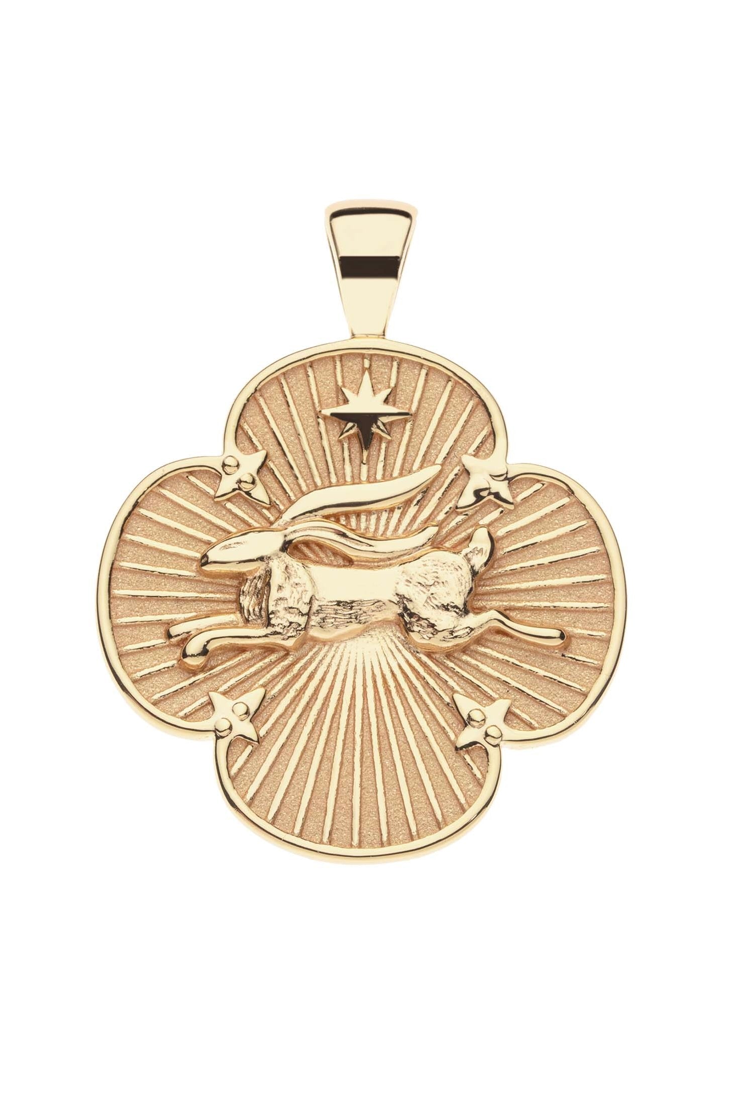 LUCKY RABBIT QUATREFOIL PENDANT- CLASSIC ROLO CHAIN
sassanova