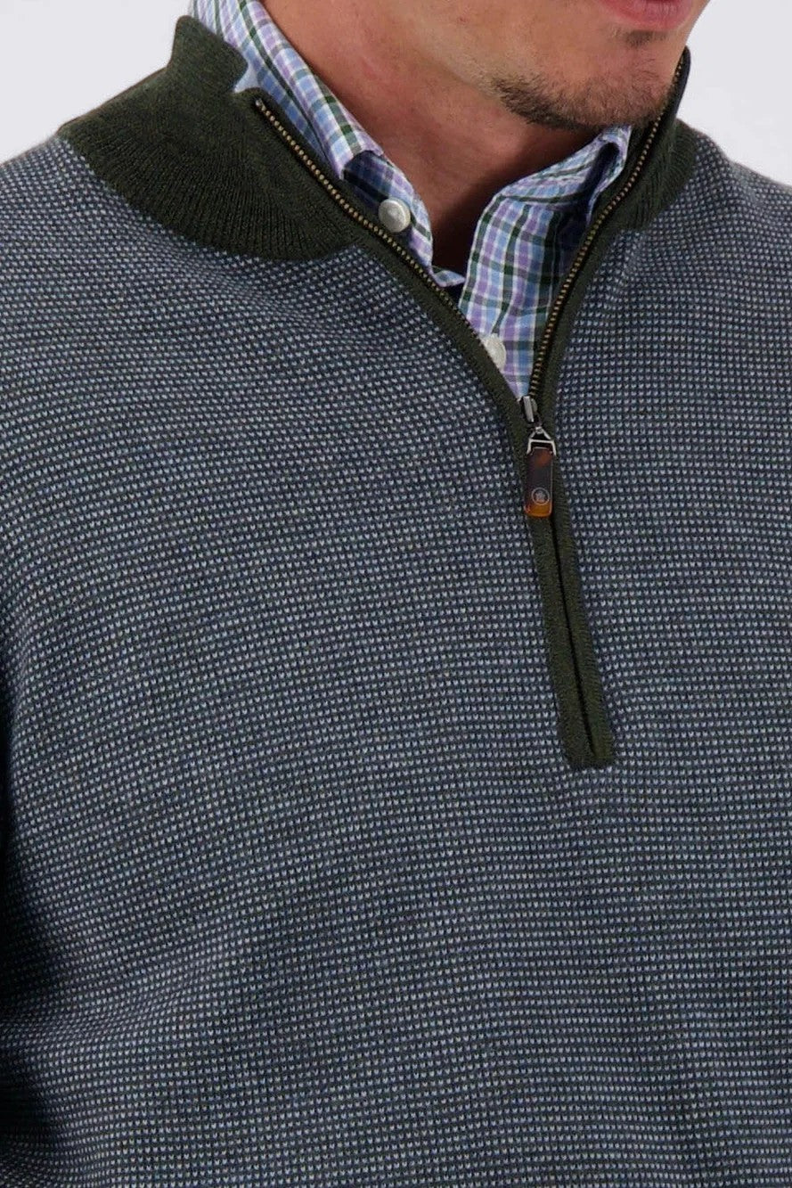 ACE BIRDSEYE 1/4 ZIP SWEATER - Sweaters - Novaman