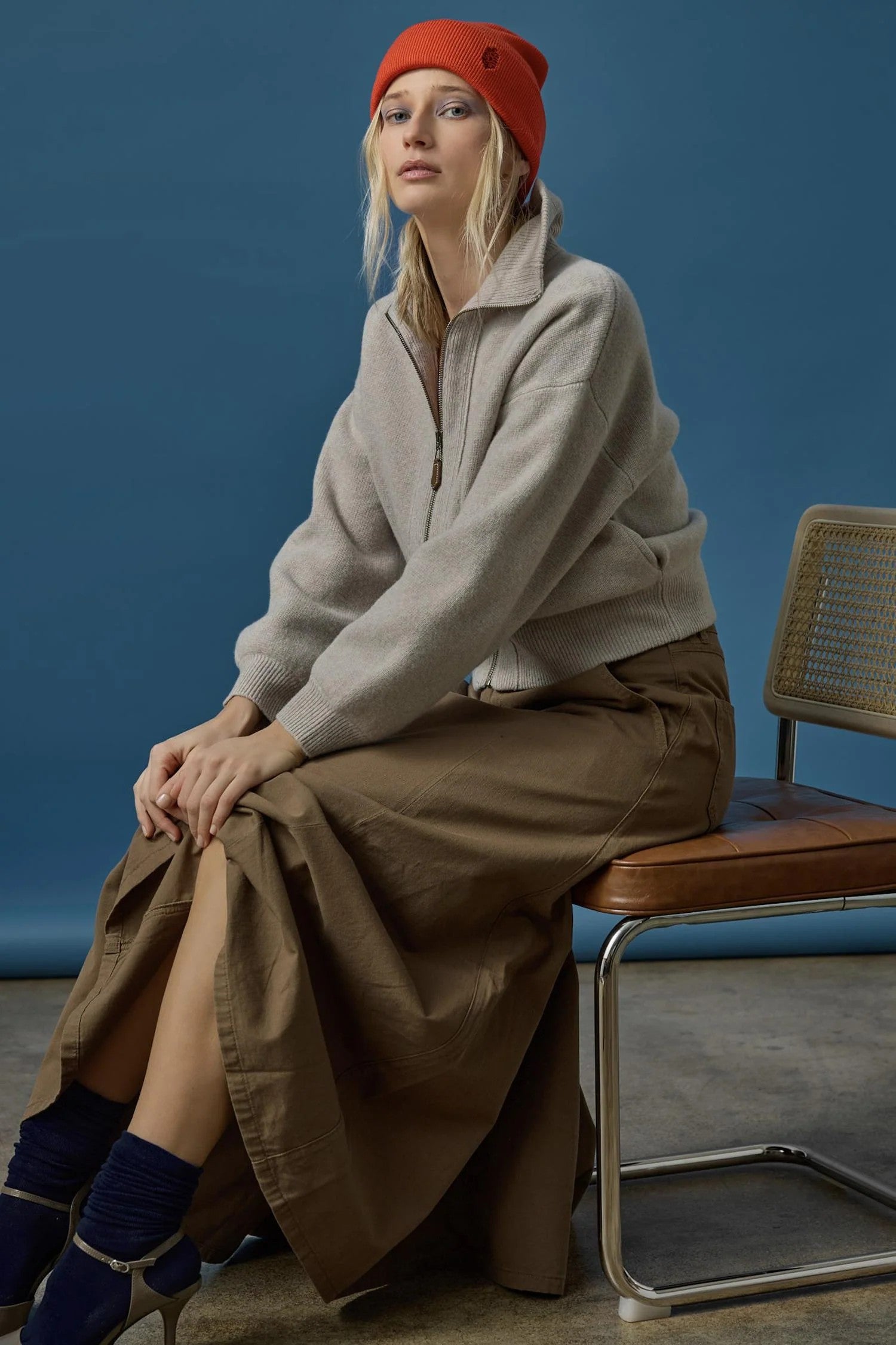 ZIP FRONT BOMBER SWEATER - Sweaters - Sassanova