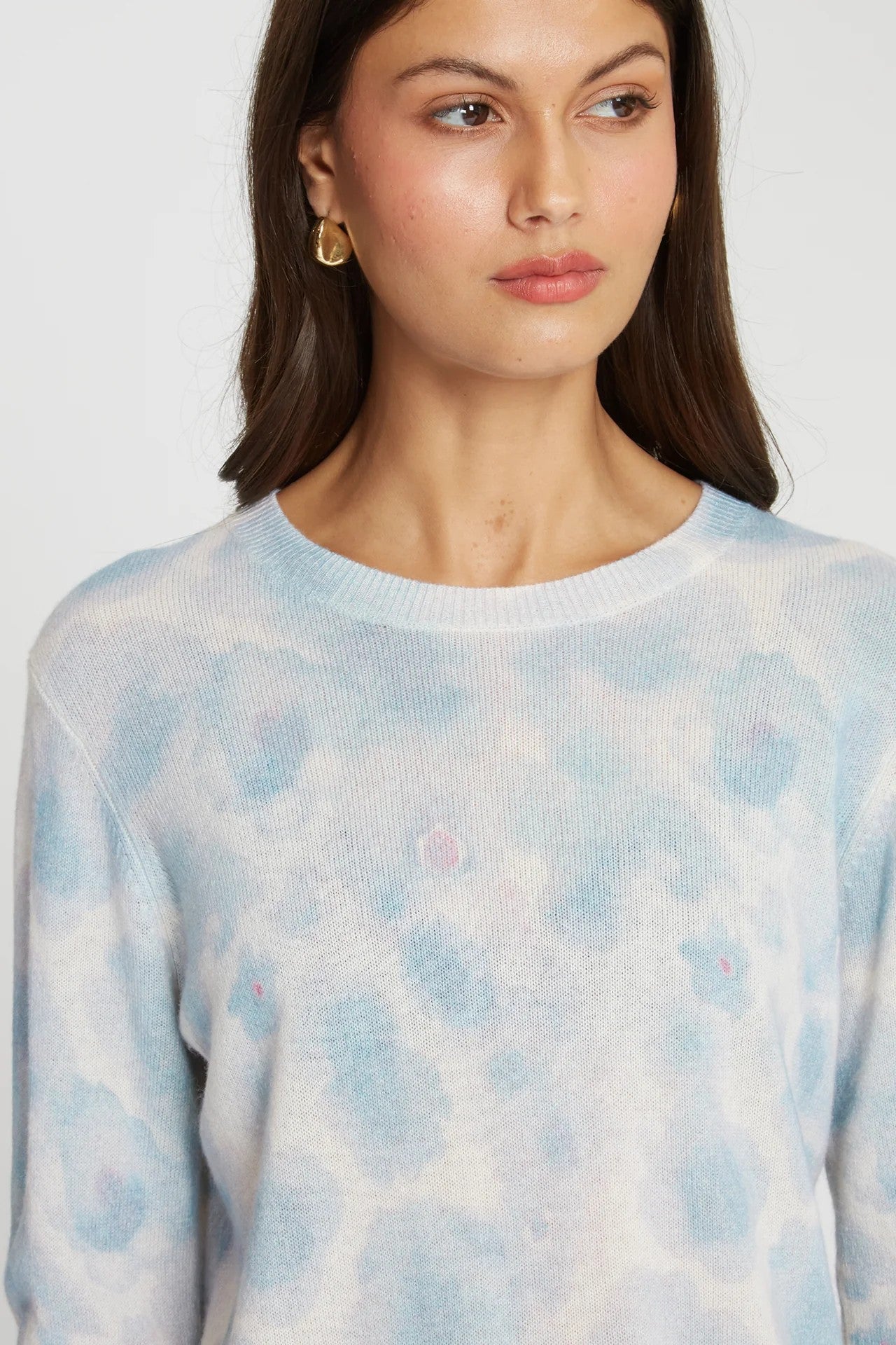 WATERCOLOR FLORAL PRINT CREW - Sweaters - Sassanova