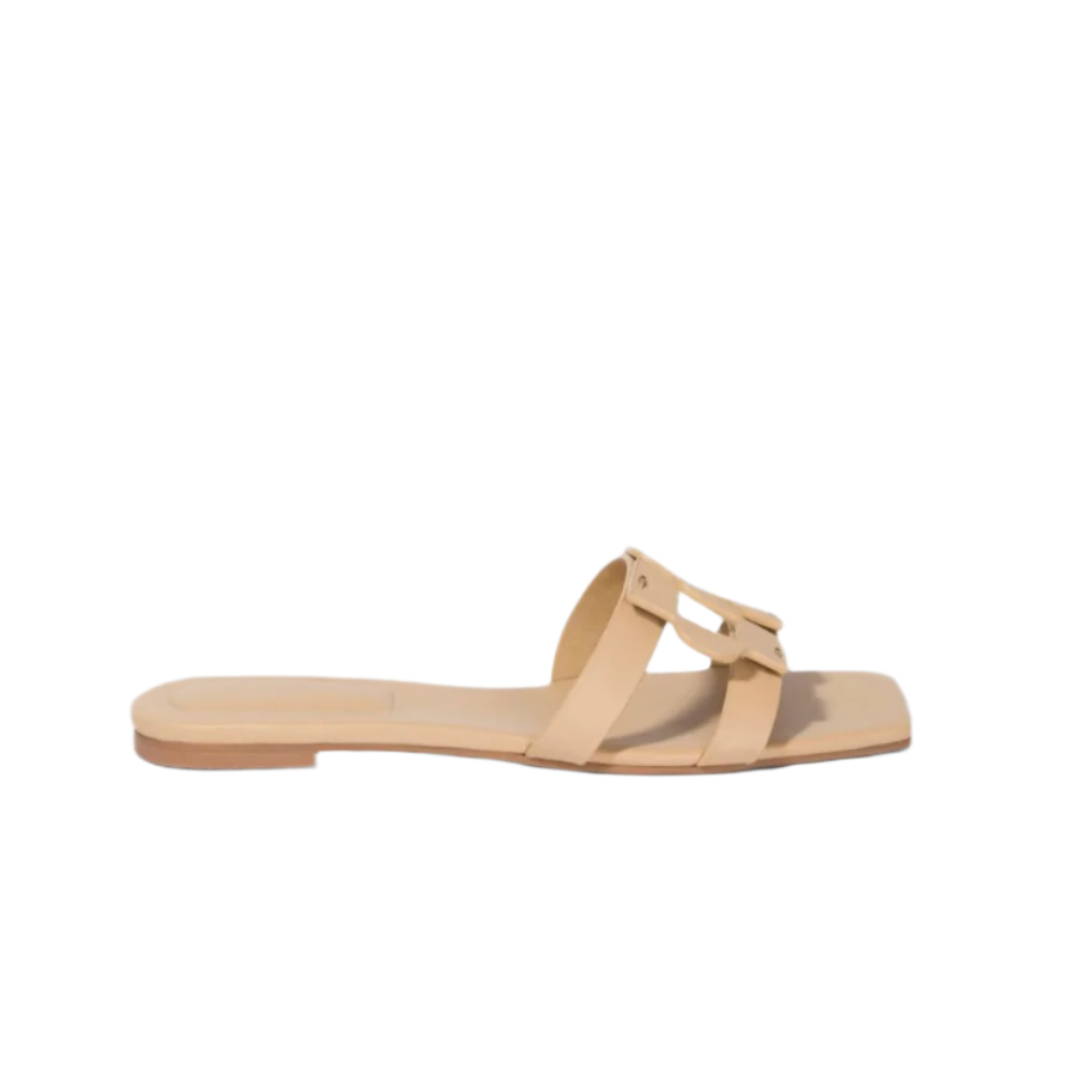 SIMKHAI MONOGRAM FLAT SLIDE - Shoes - Sassanova